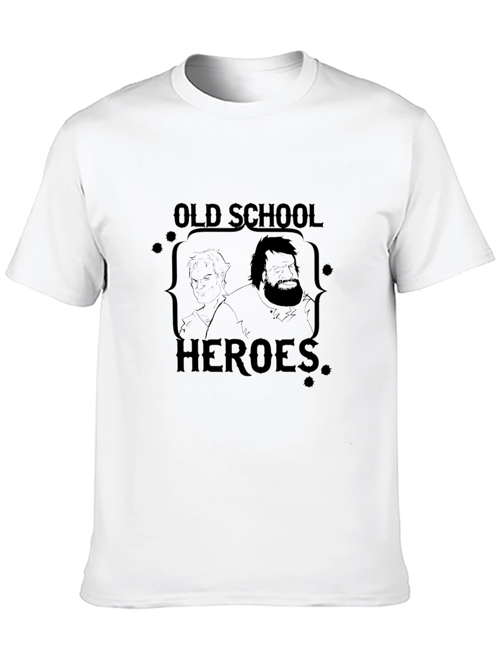 Old School Heroes Graphic Black T-Shirt