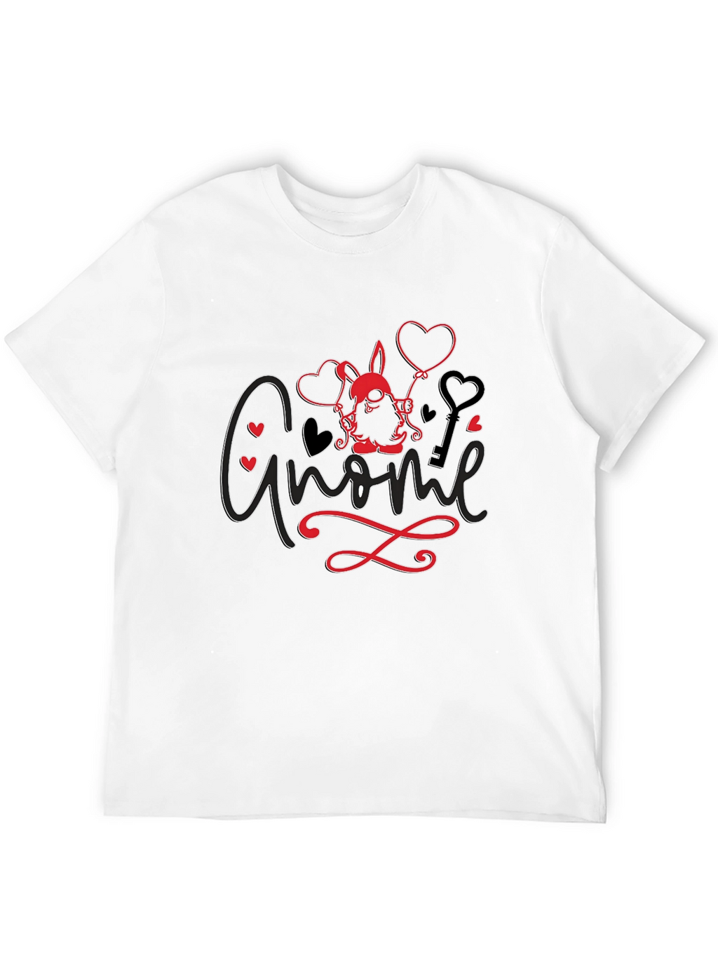 Gnome Valentine T-Shirt - Love Heart Key Design