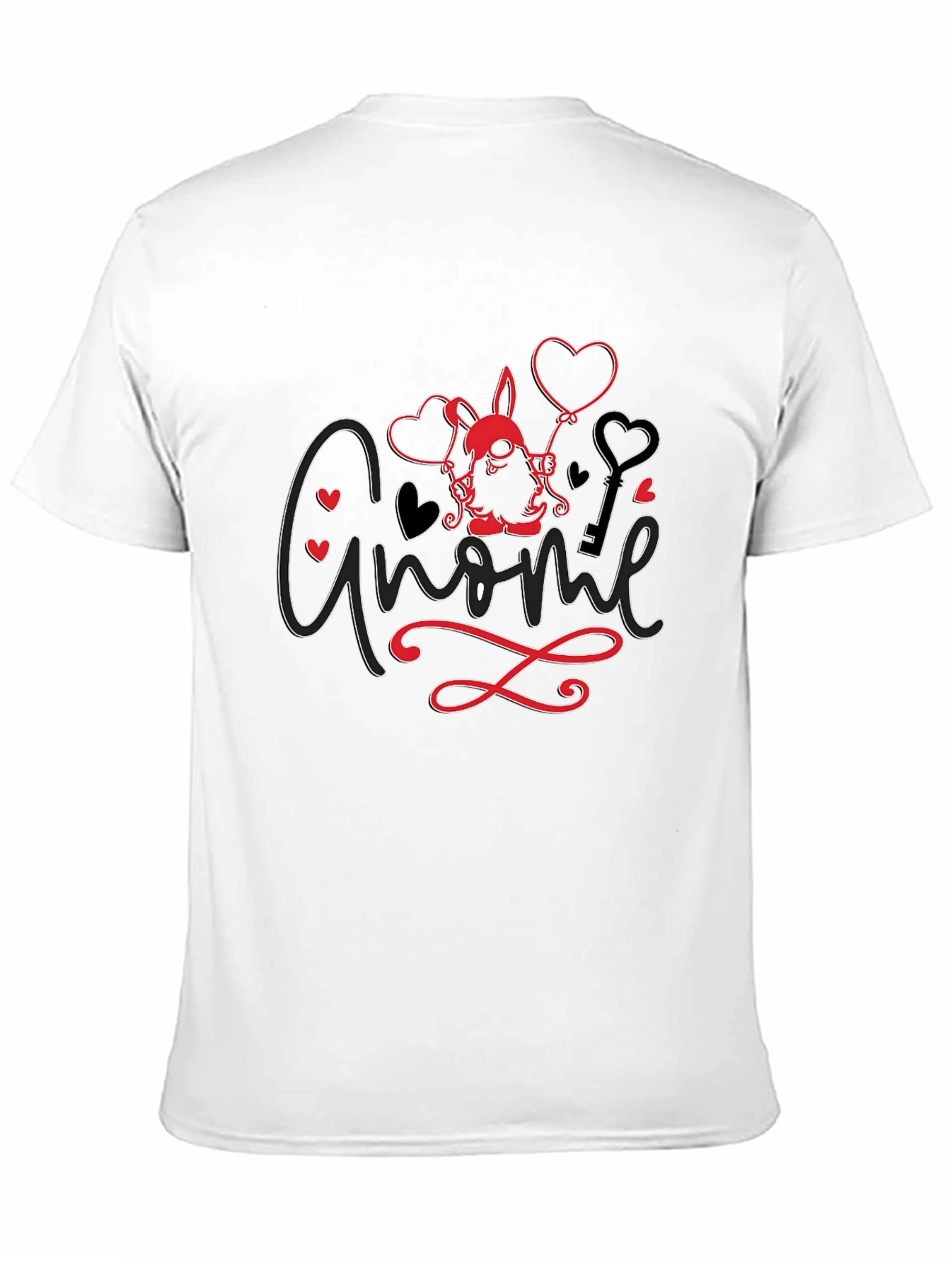 Gnome Valentine T-Shirt - Love Heart Key Design