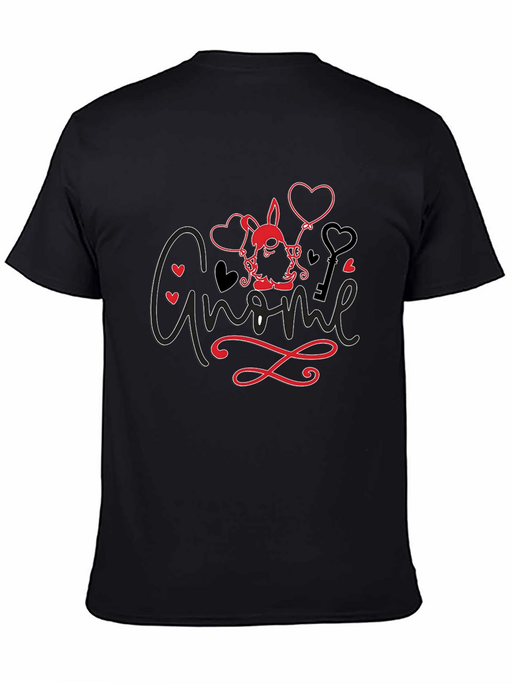 Gnome Valentine T-Shirt - Love Heart Key Design