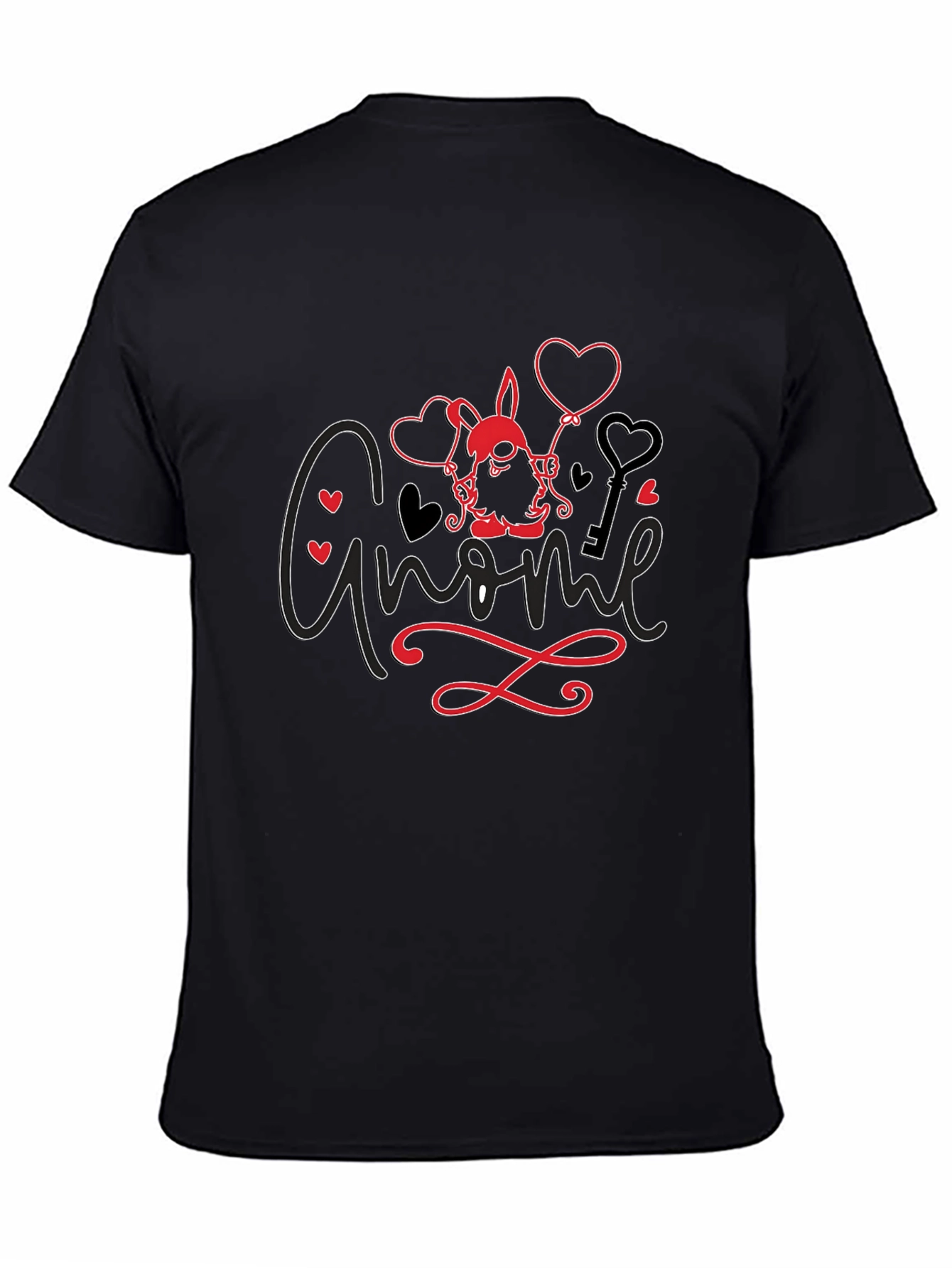 Gnome Valentine T-Shirt - Love Heart Key Design