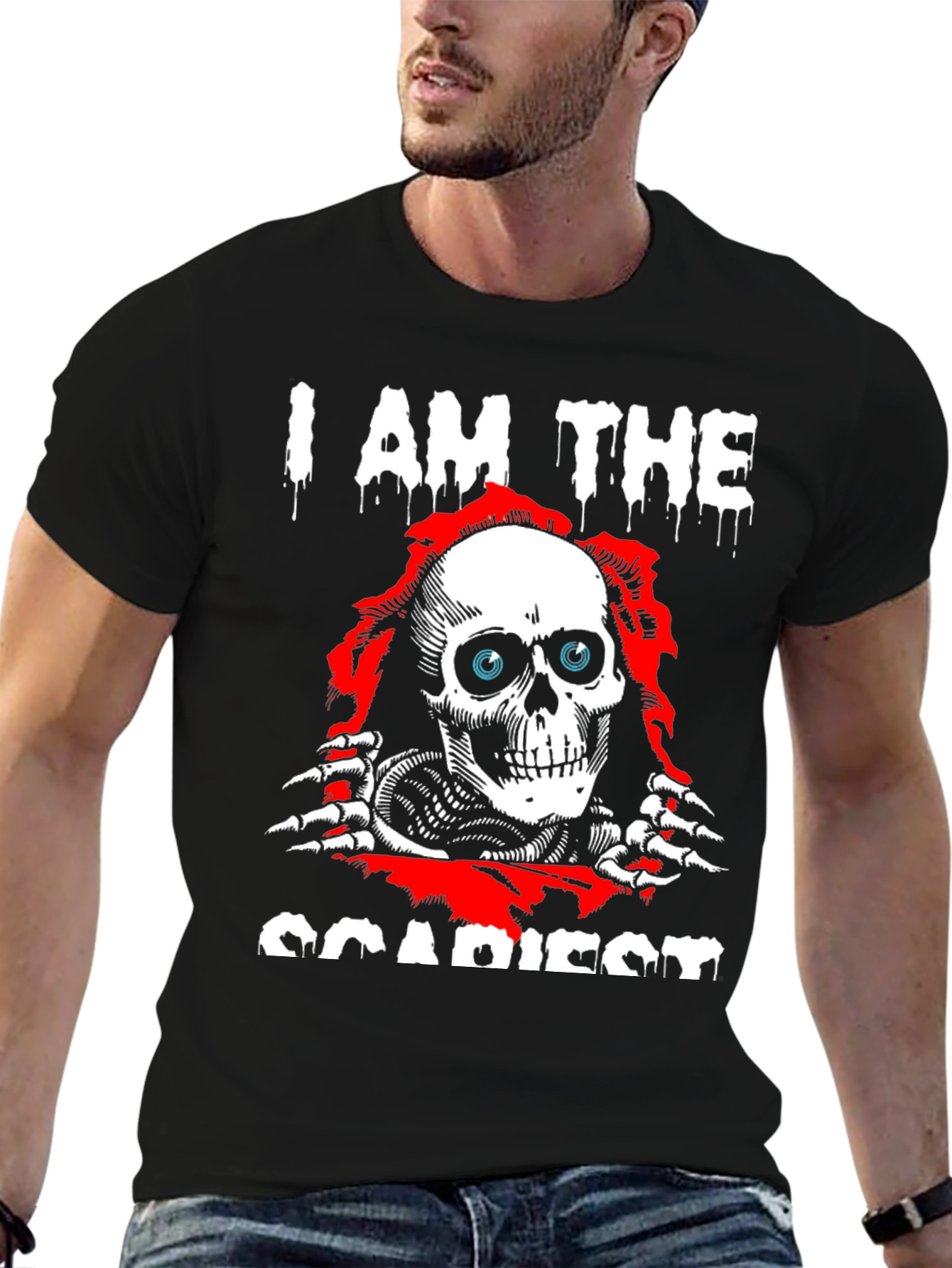 I Am The Scariest Skull Graphic Black T-Shirt