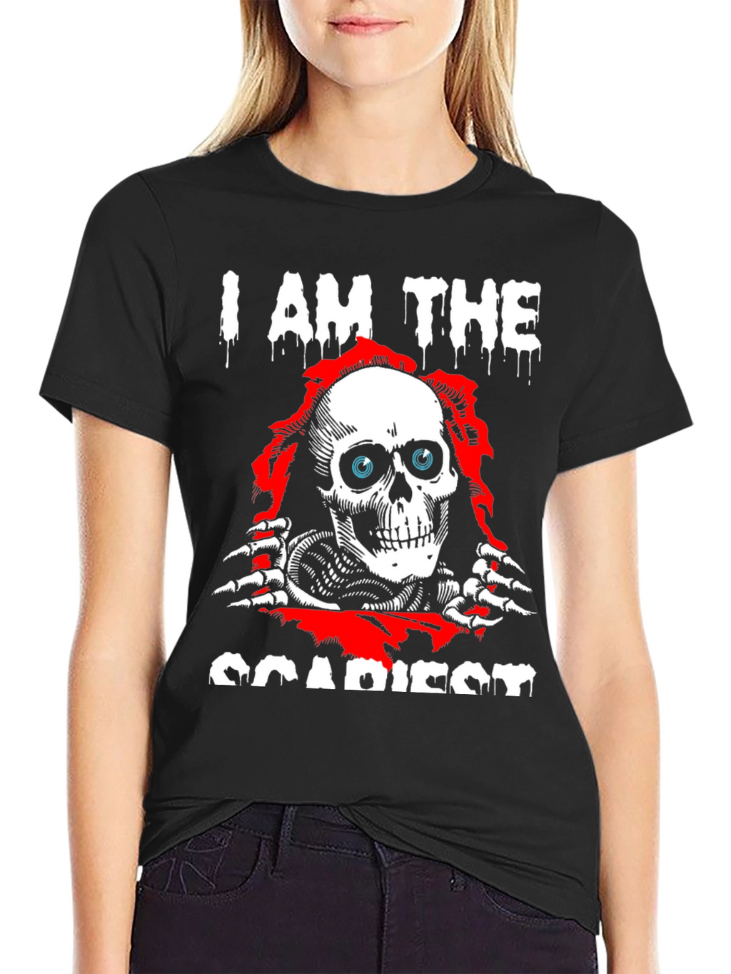 I Am The Scariest Skull Graphic Black T-Shirt