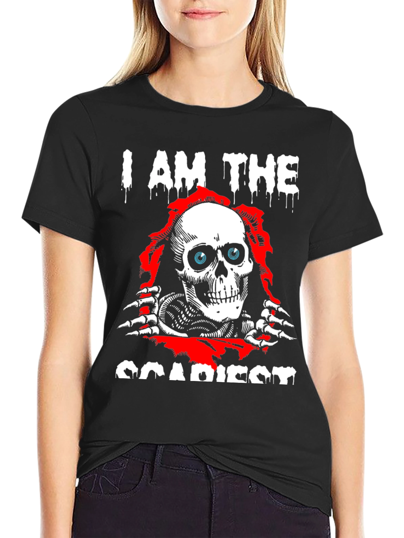 I Am The Scariest Skull Graphic Black T-Shirt
