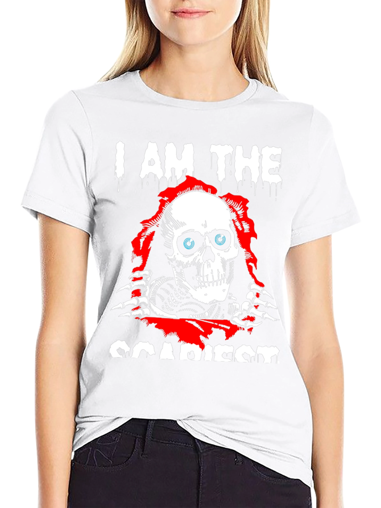 I Am The Scariest Skull Graphic Black T-Shirt