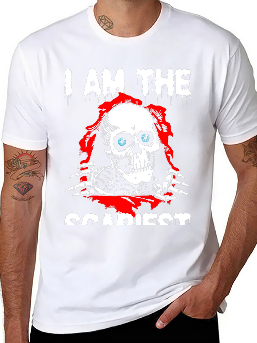 I Am The Scariest Skull Graphic Black T-Shirt
