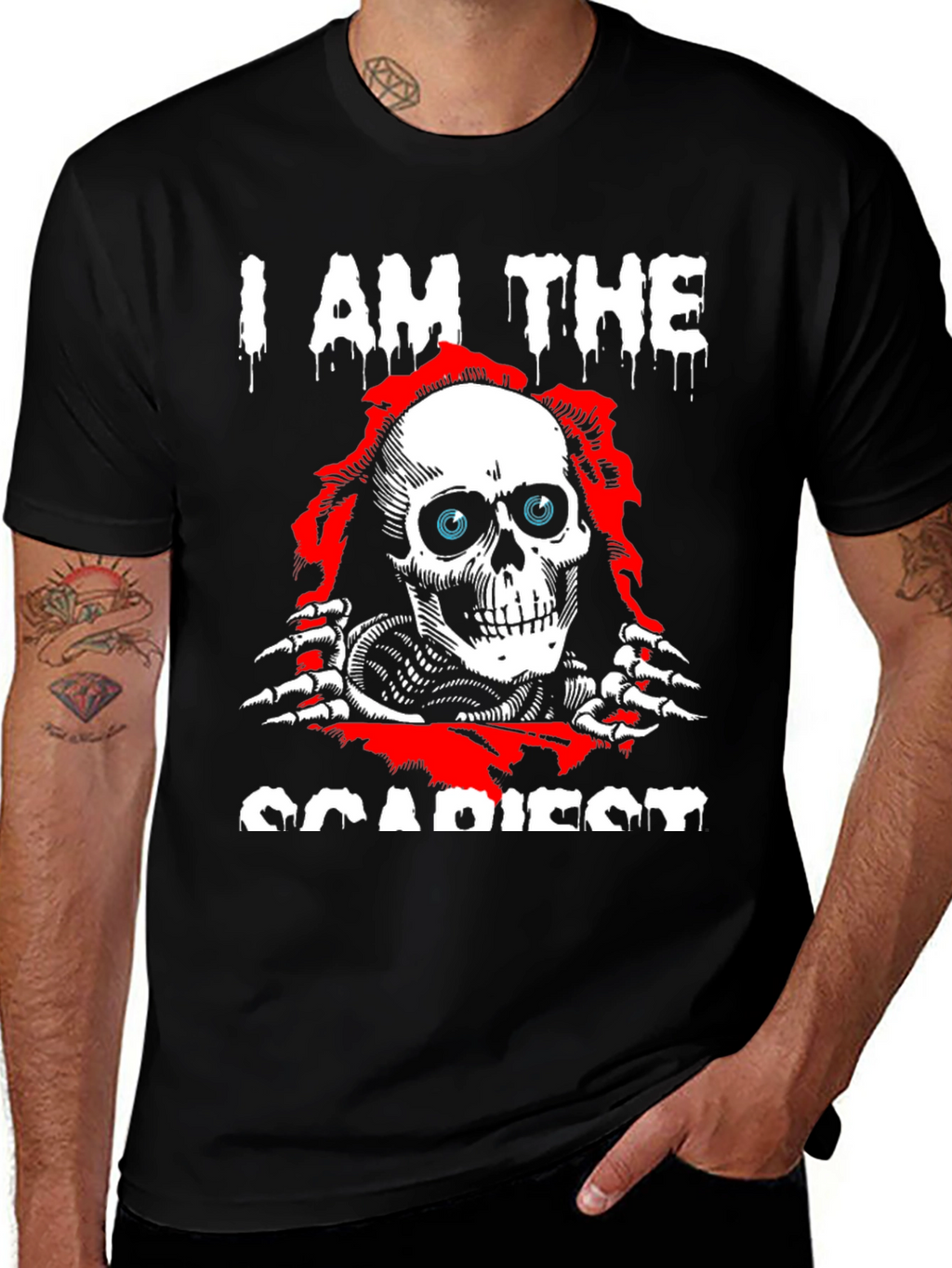 I Am The Scariest Skull Graphic Black T-Shirt