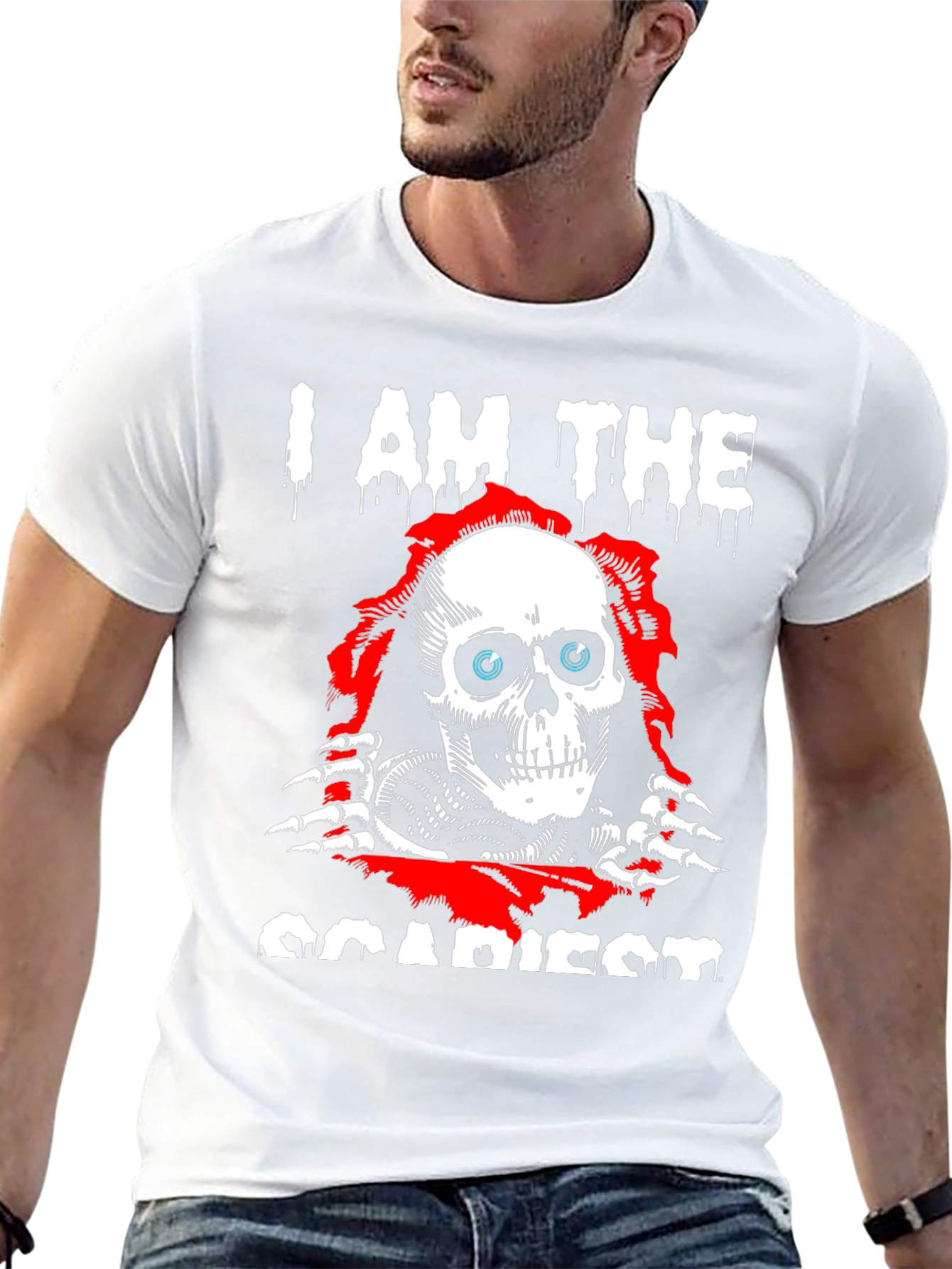 I Am The Scariest Skull Graphic Black T-Shirt