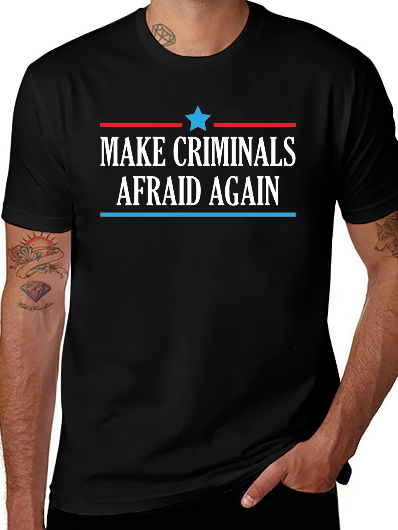 Make Criminals Afraid Again Black T-Shirt