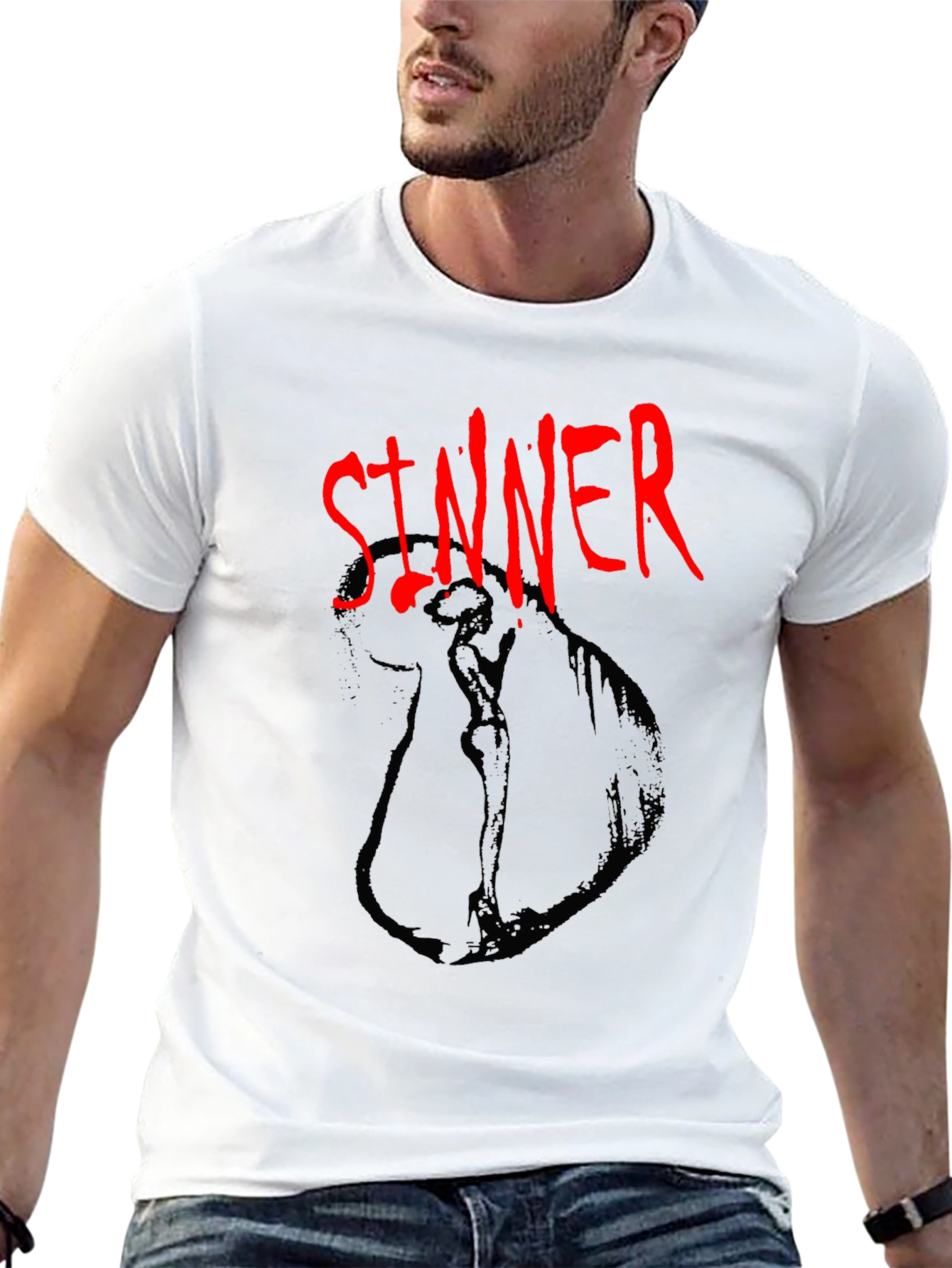 Sinner Graphic Tee - Dark Humor Fashion