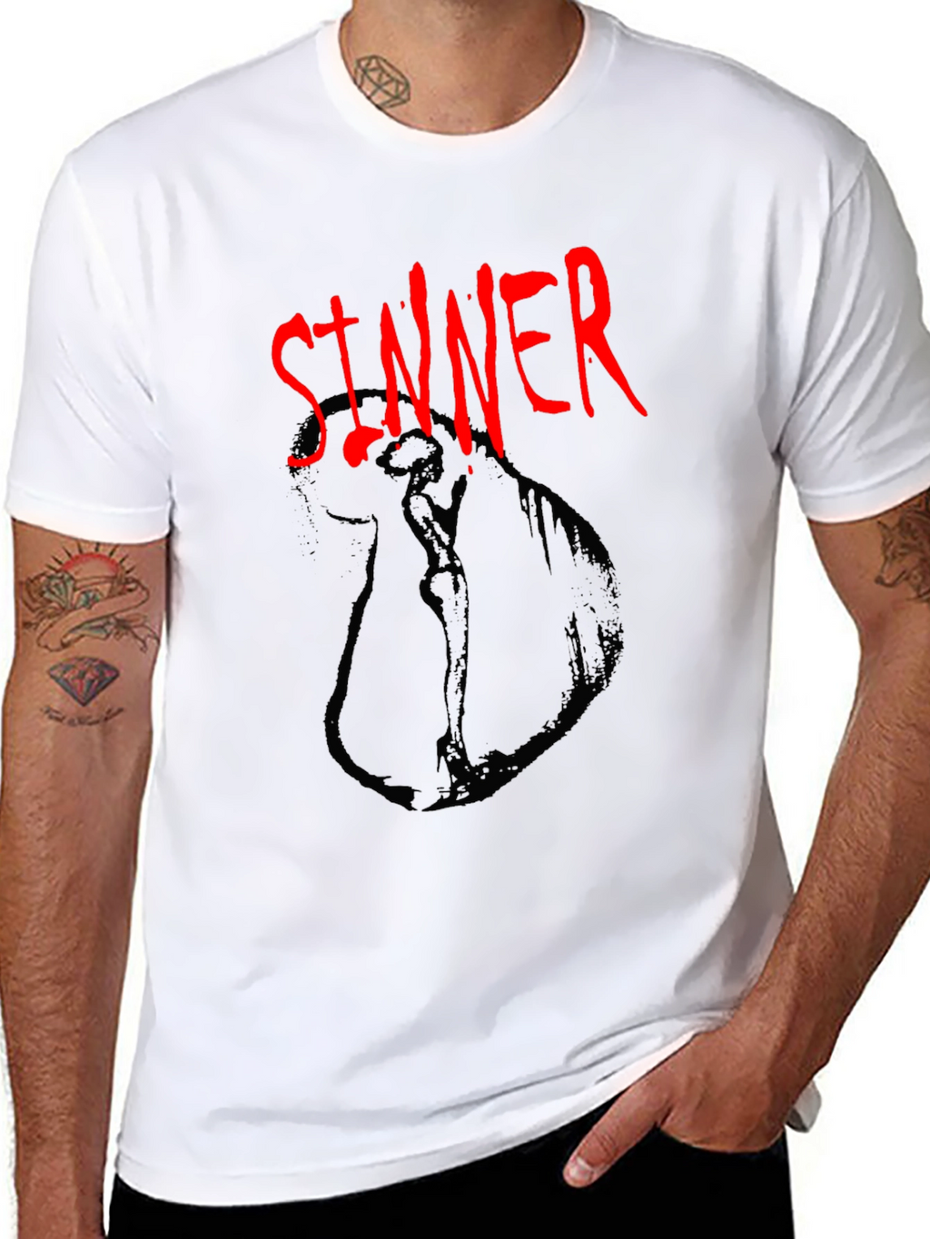 Sinner Graphic Tee - Dark Humor Fashion