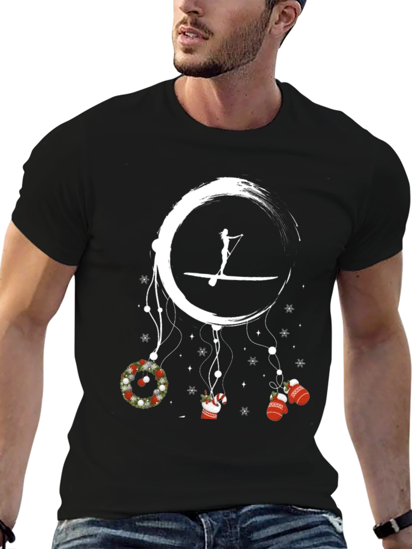 Festive Paddle Boarding Holiday T-Shirt