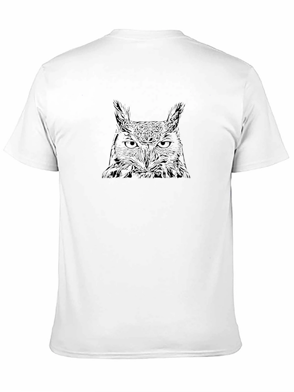Owl Graphic Print T-Shirt - Black