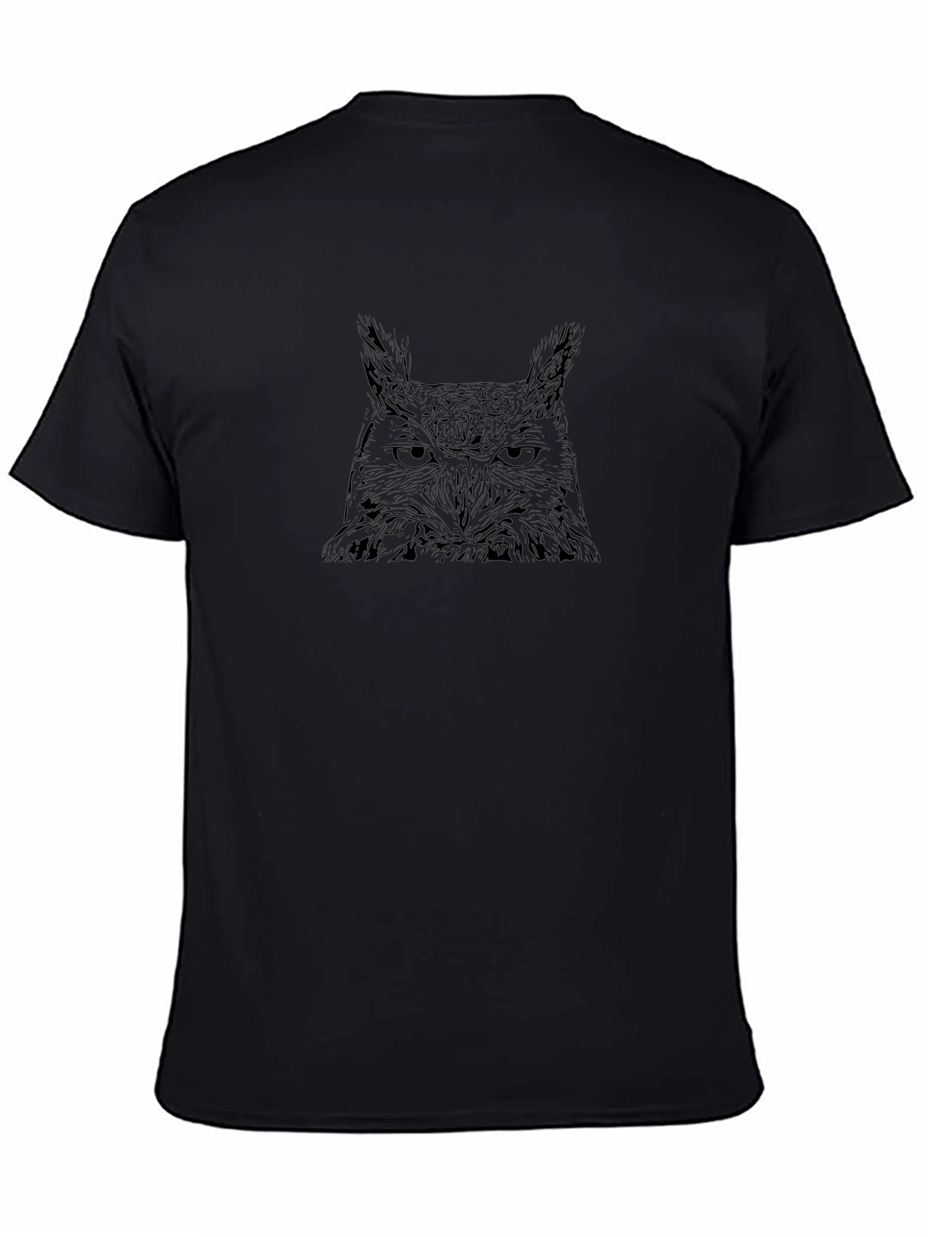 Owl Graphic Print T-Shirt - Black