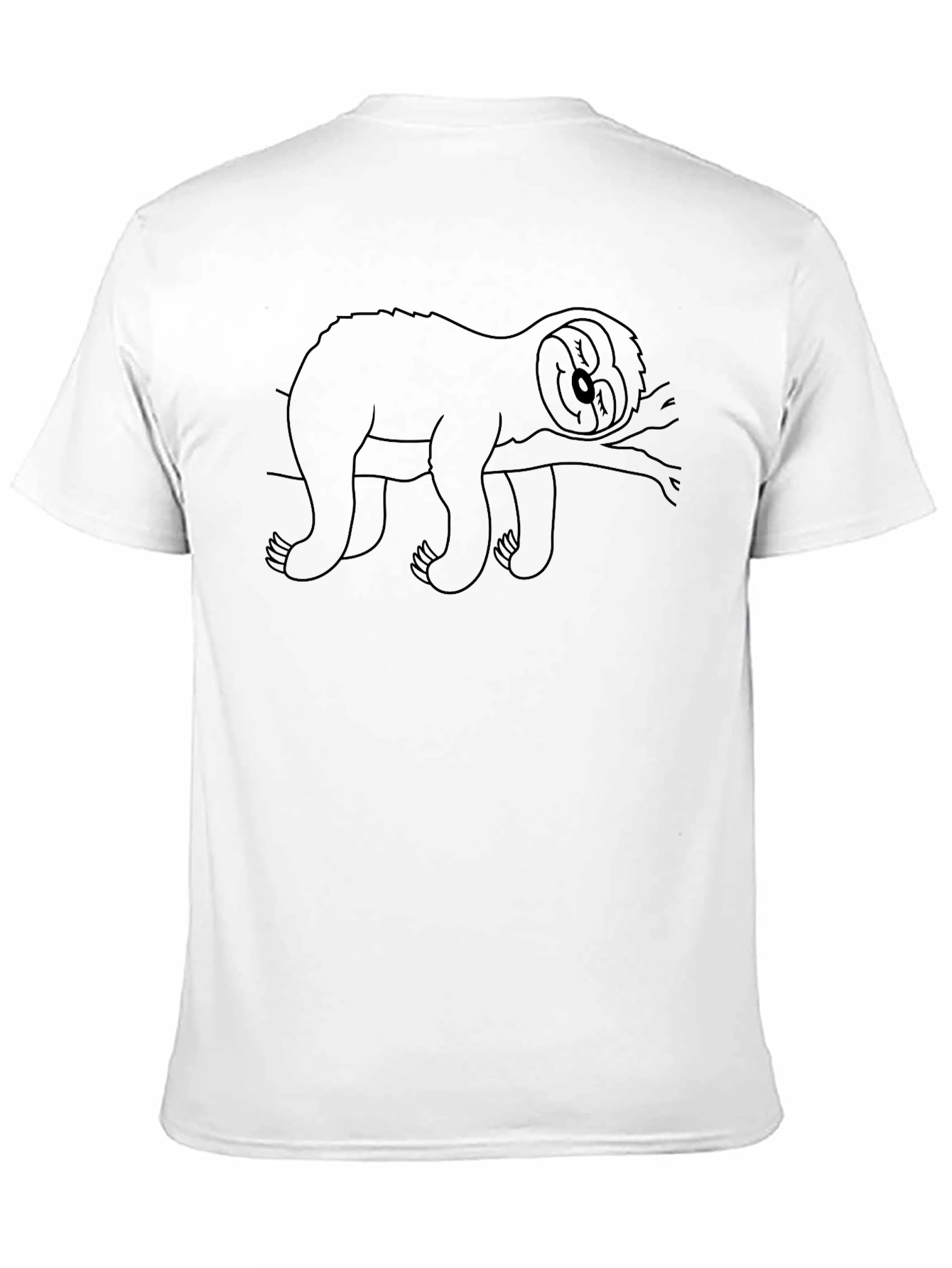 Relaxed Sloth Graphic Tee - Black Cotton Comfort