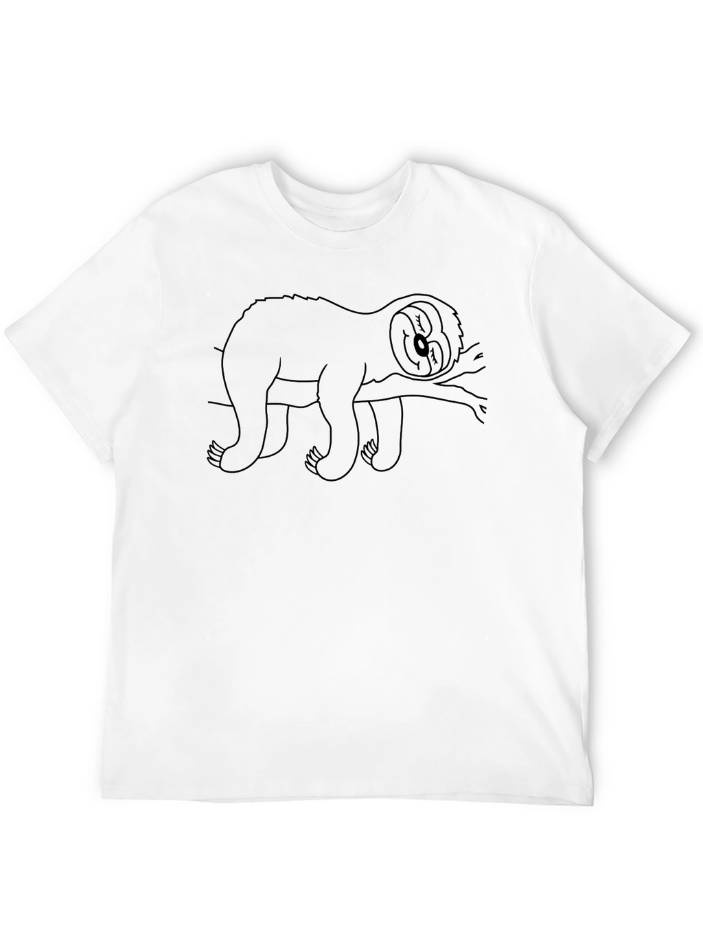 Relaxed Sloth Graphic Tee - Black Cotton Comfort