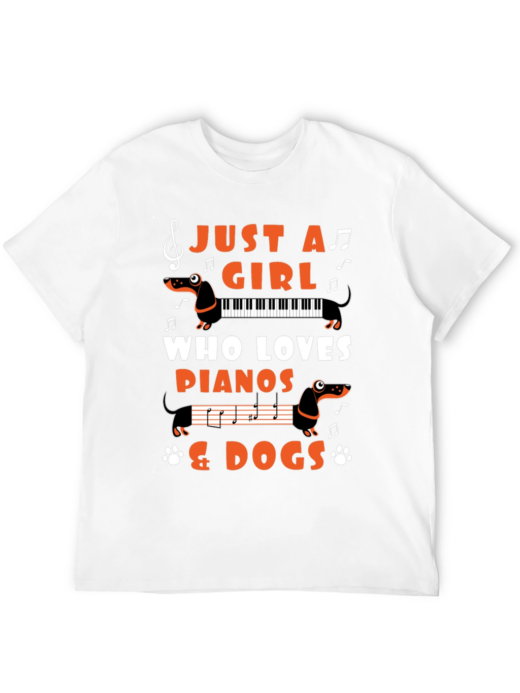 Just a Girl Who Loves Pianos & Dogs T-Shirt