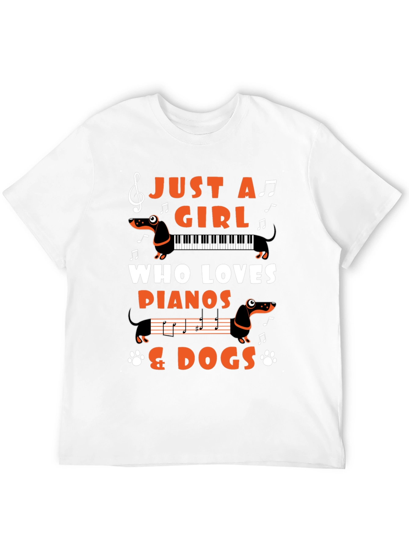 Just a Girl Who Loves Pianos & Dogs T-Shirt
