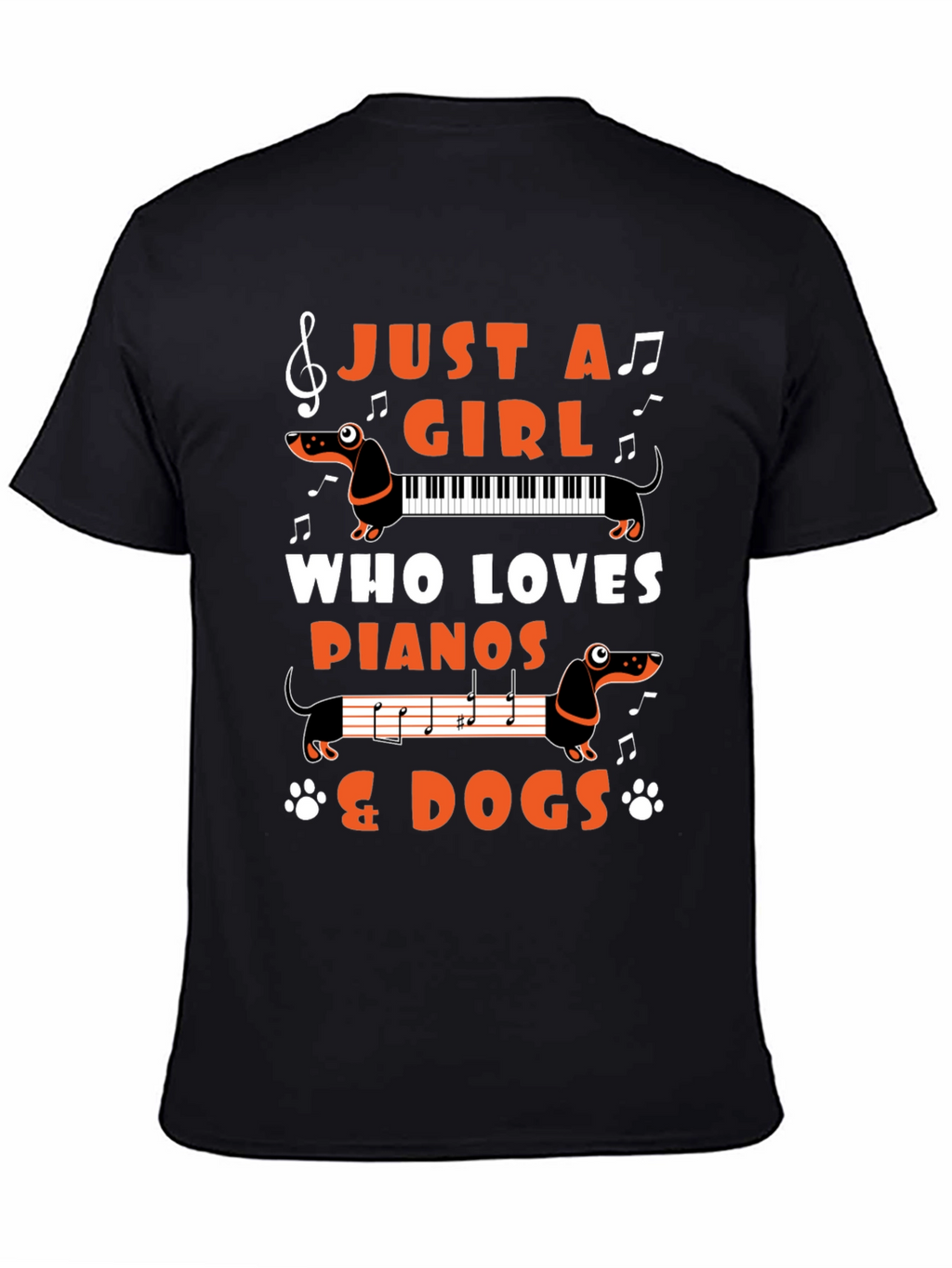 Just a Girl Who Loves Pianos & Dogs T-Shirt