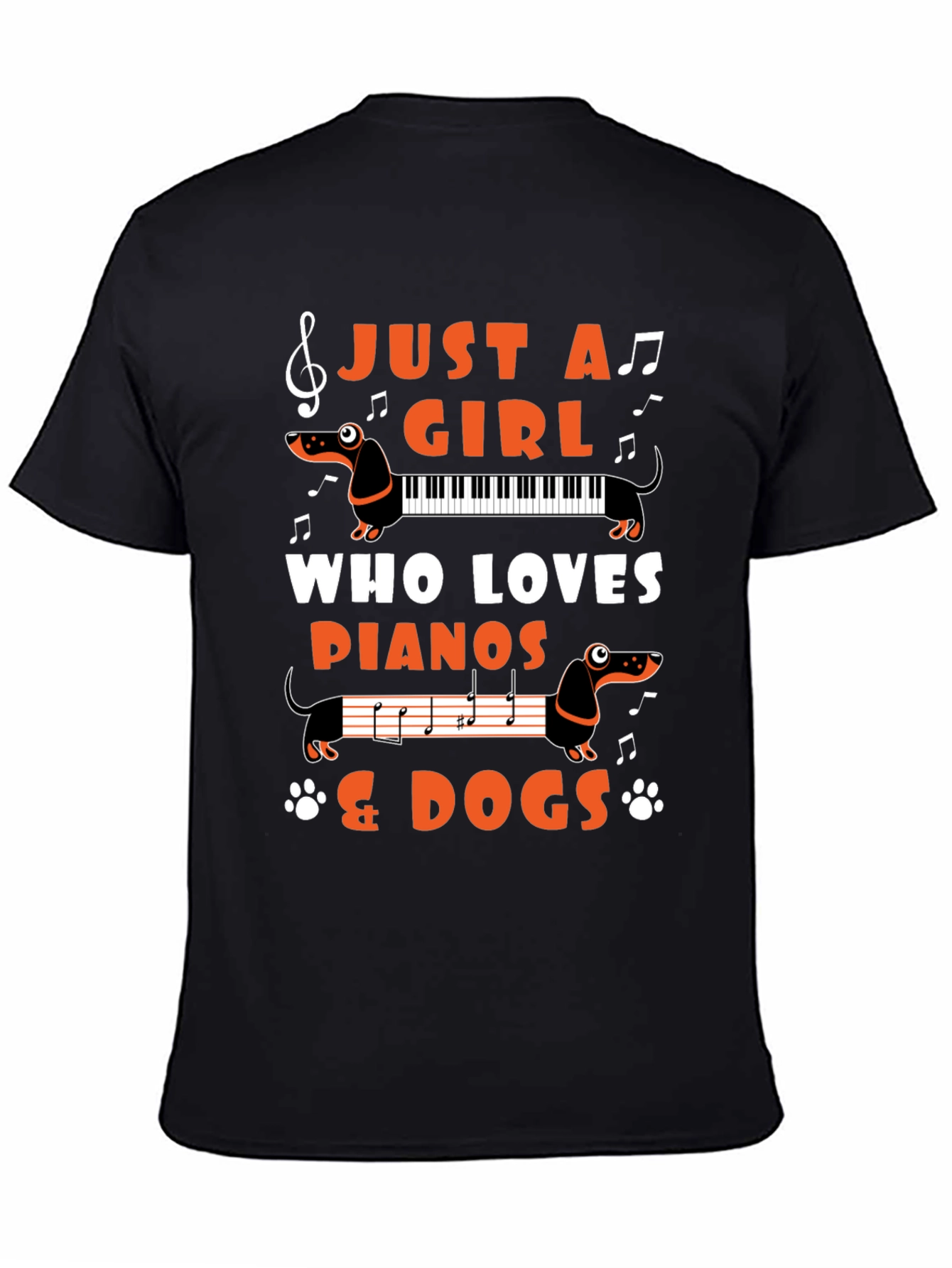 Just a Girl Who Loves Pianos & Dogs T-Shirt