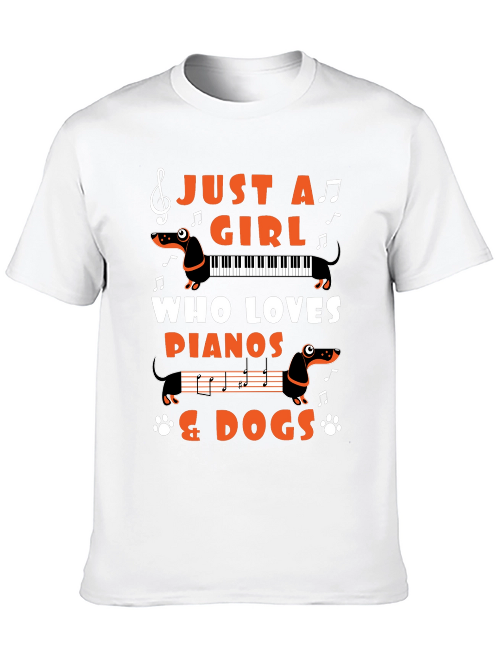 Just a Girl Who Loves Pianos & Dogs T-Shirt
