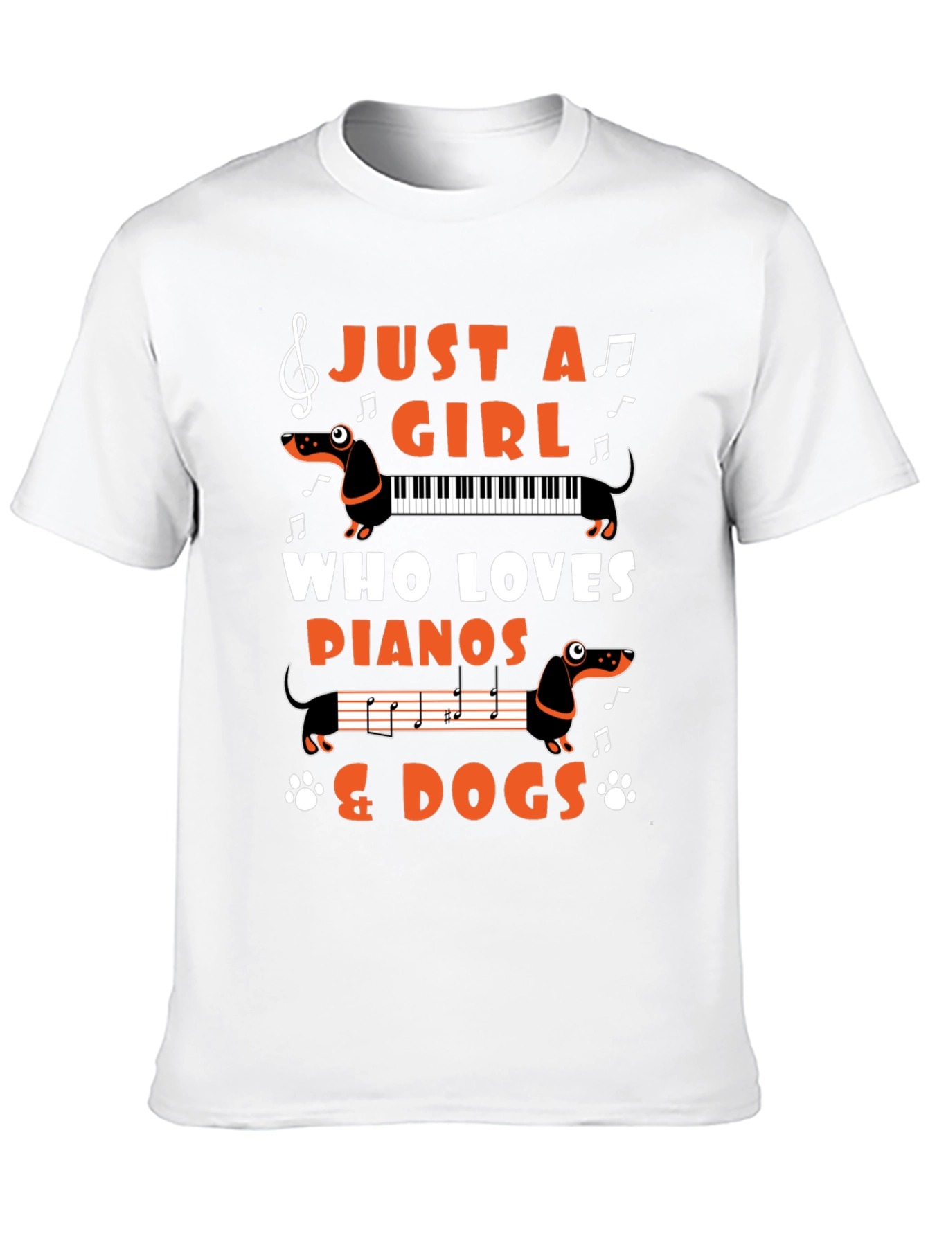 Just a Girl Who Loves Pianos & Dogs T-Shirt