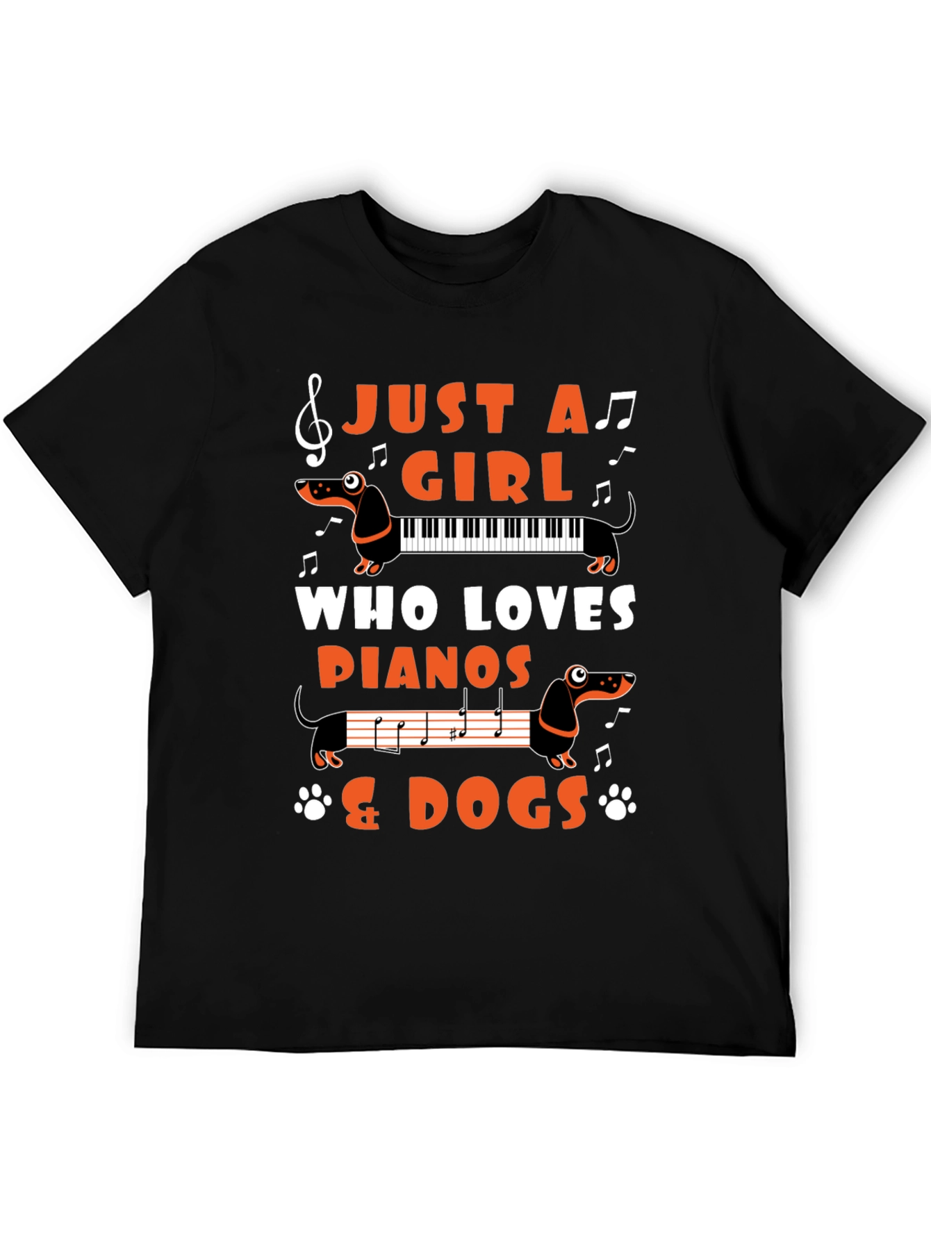 Just a Girl Who Loves Pianos & Dogs T-Shirt