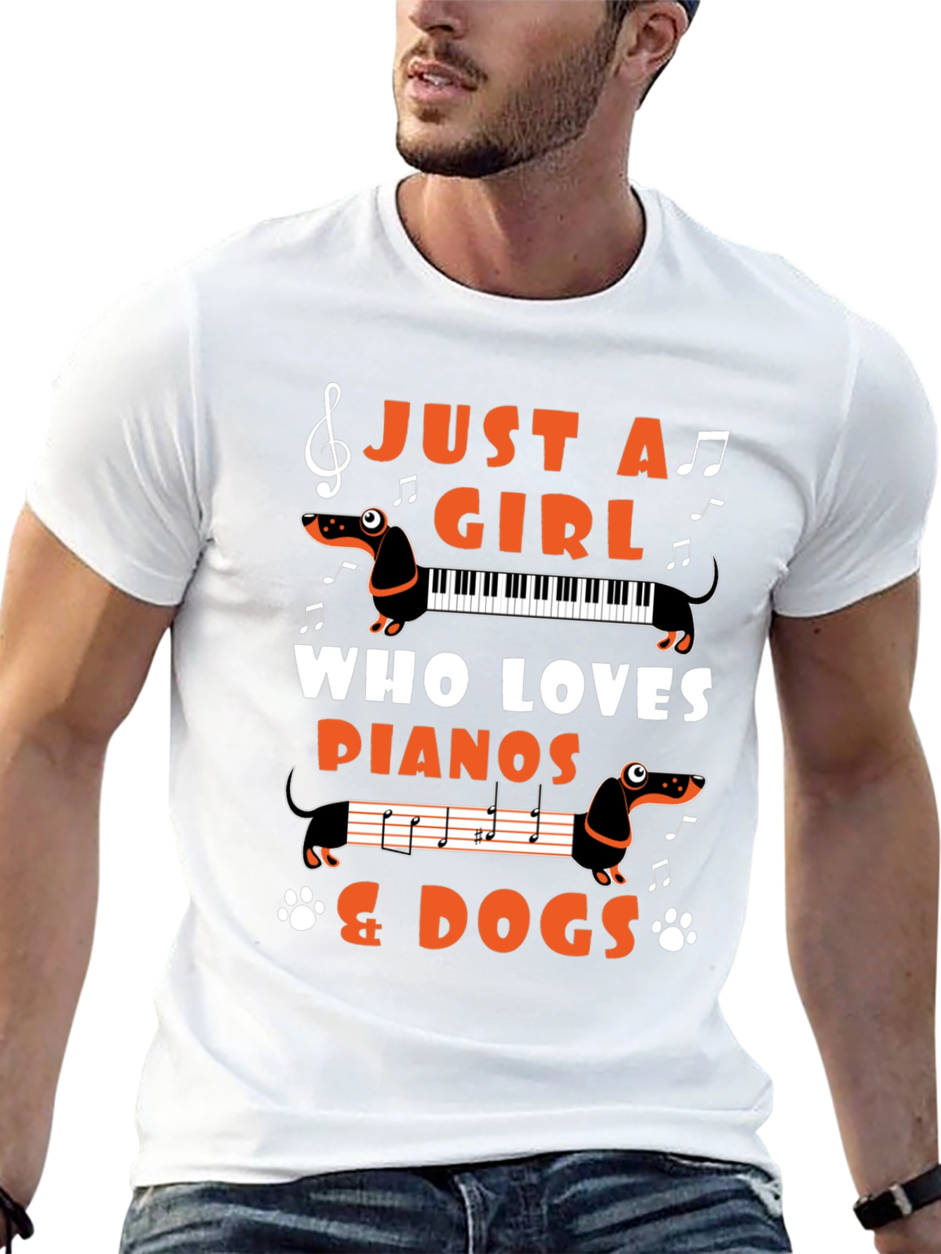 Just a Girl Who Loves Pianos & Dogs T-Shirt