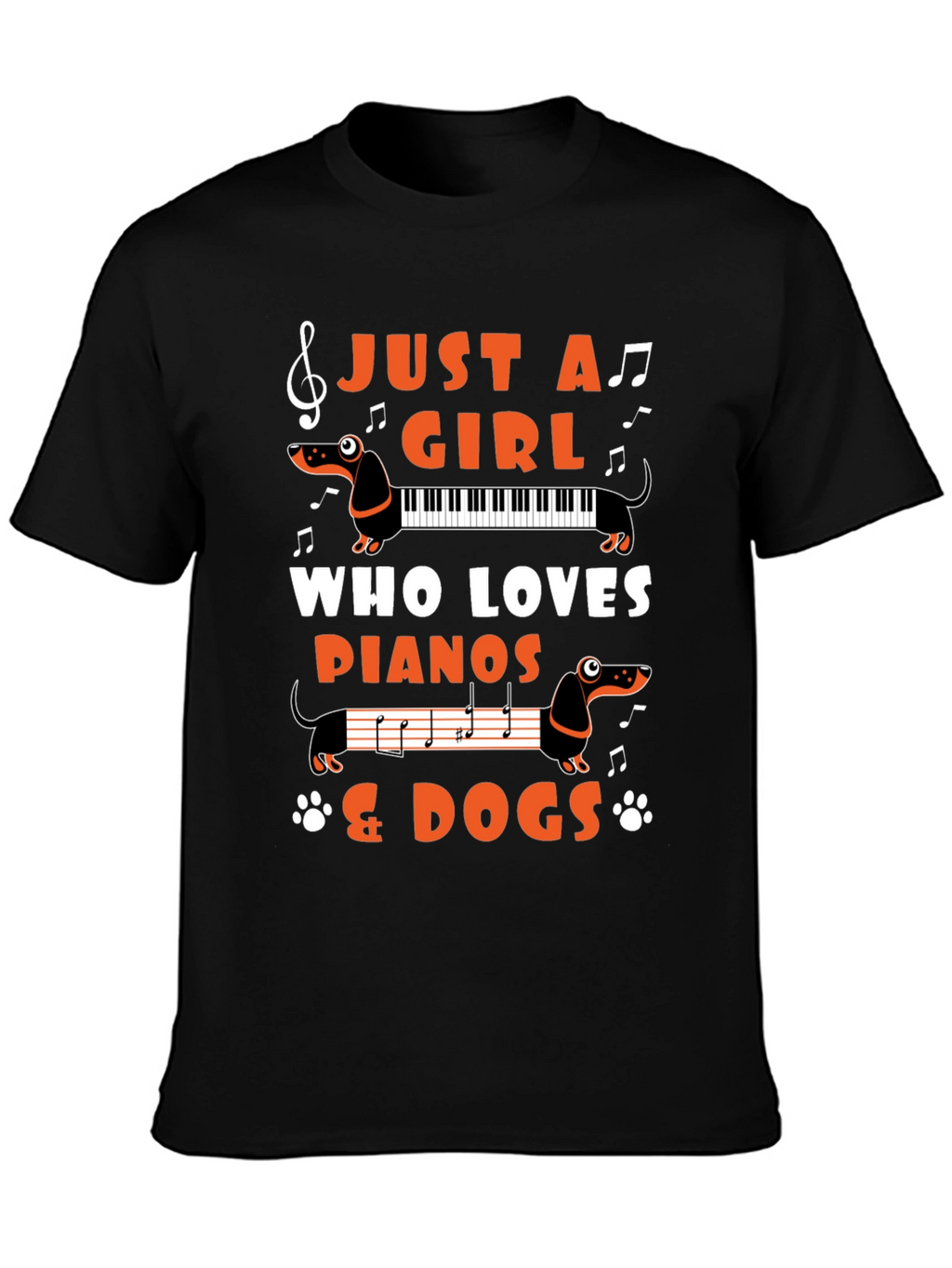 Just a Girl Who Loves Pianos & Dogs T-Shirt