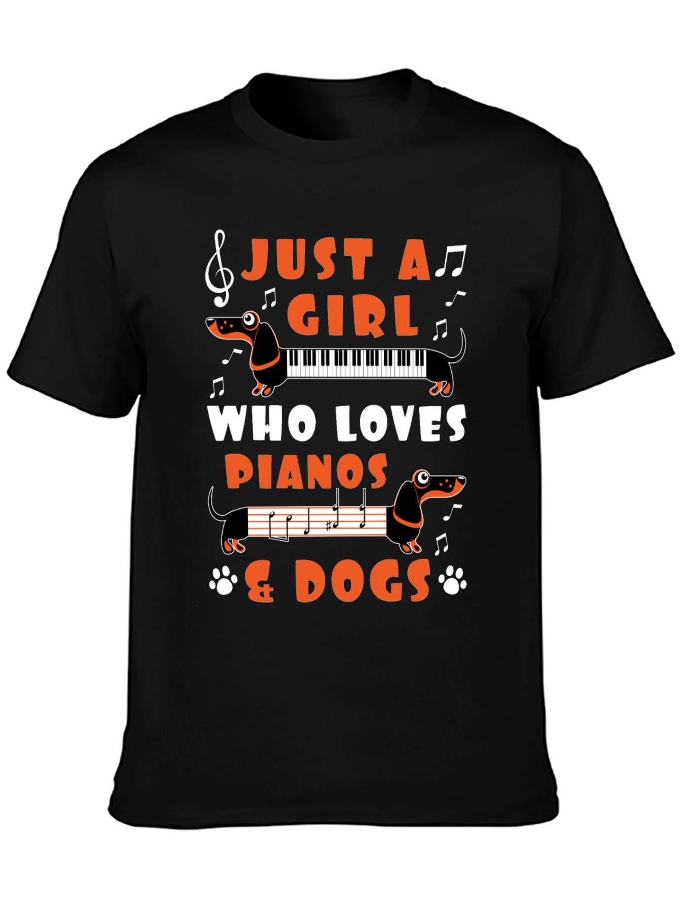 Just a Girl Who Loves Pianos & Dogs T-Shirt