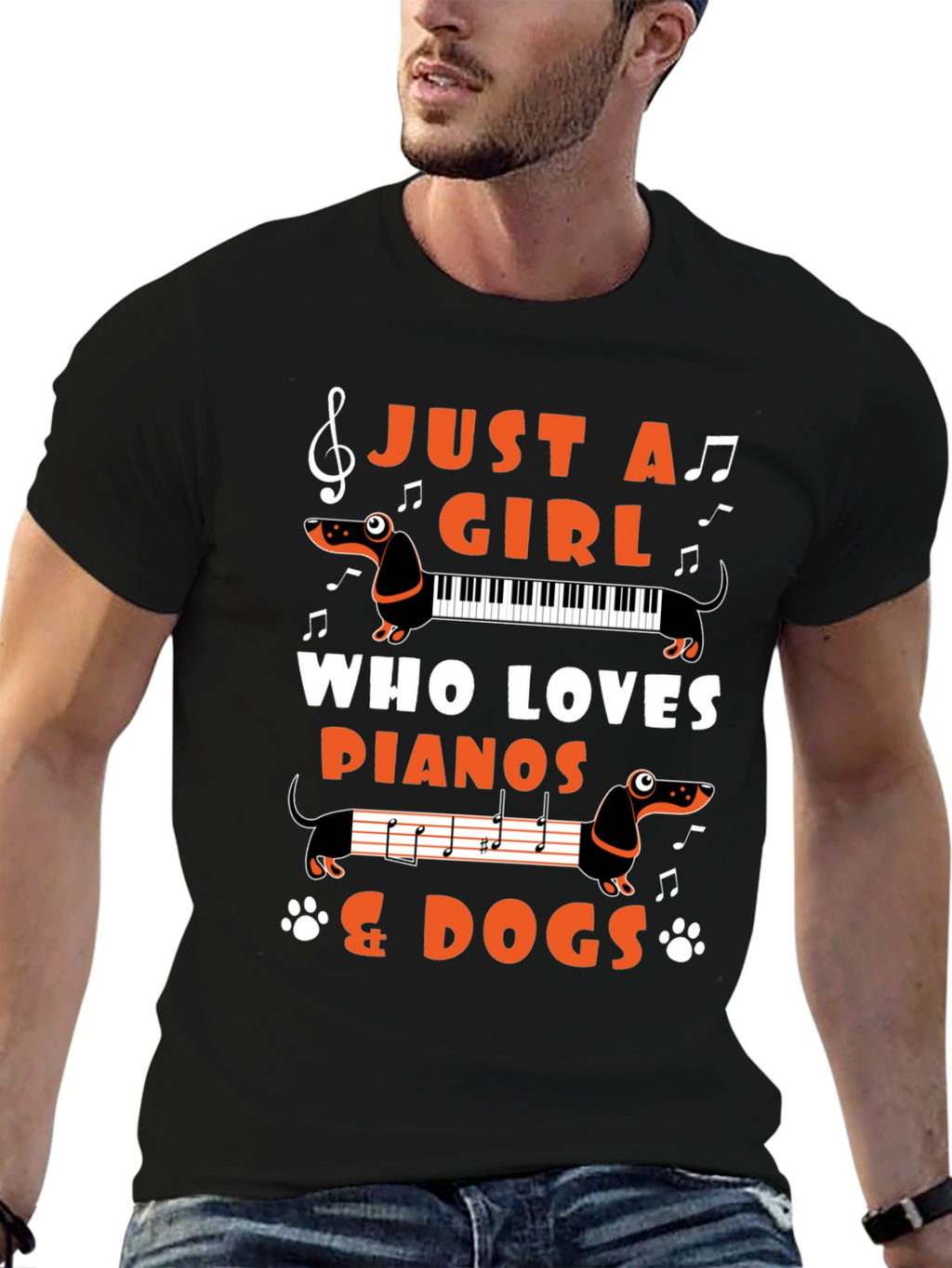 Just a Girl Who Loves Pianos & Dogs T-Shirt