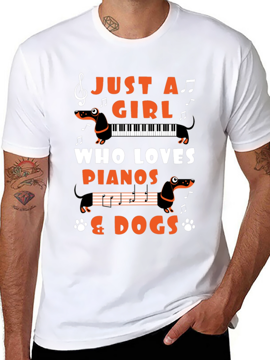 Just a Girl Who Loves Pianos & Dogs T-Shirt