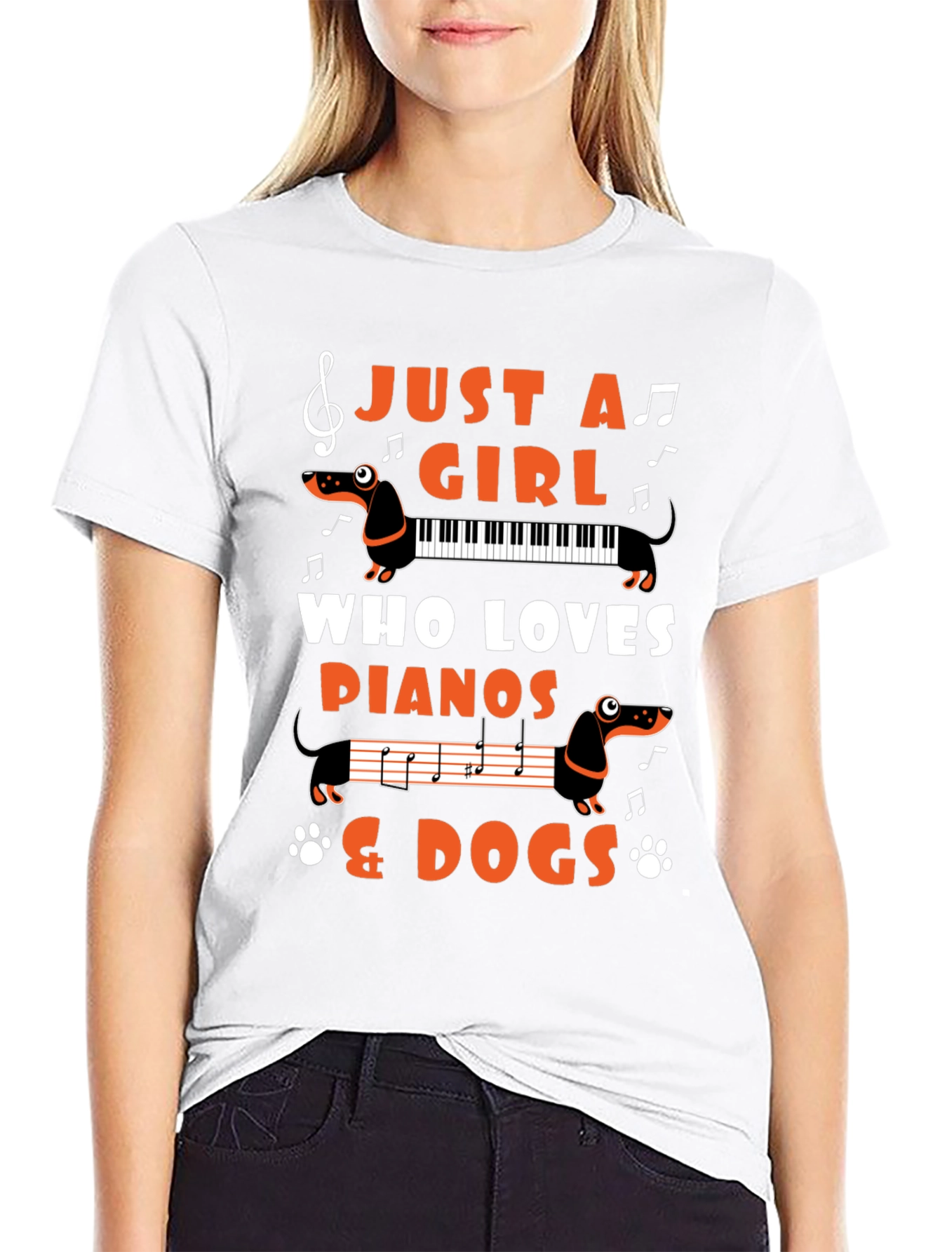 Just a Girl Who Loves Pianos & Dogs T-Shirt