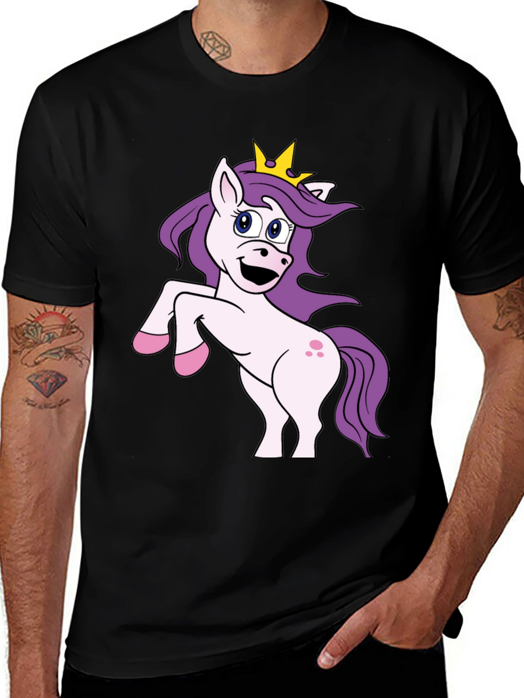 Unicorn Graphic Black T-Shirt