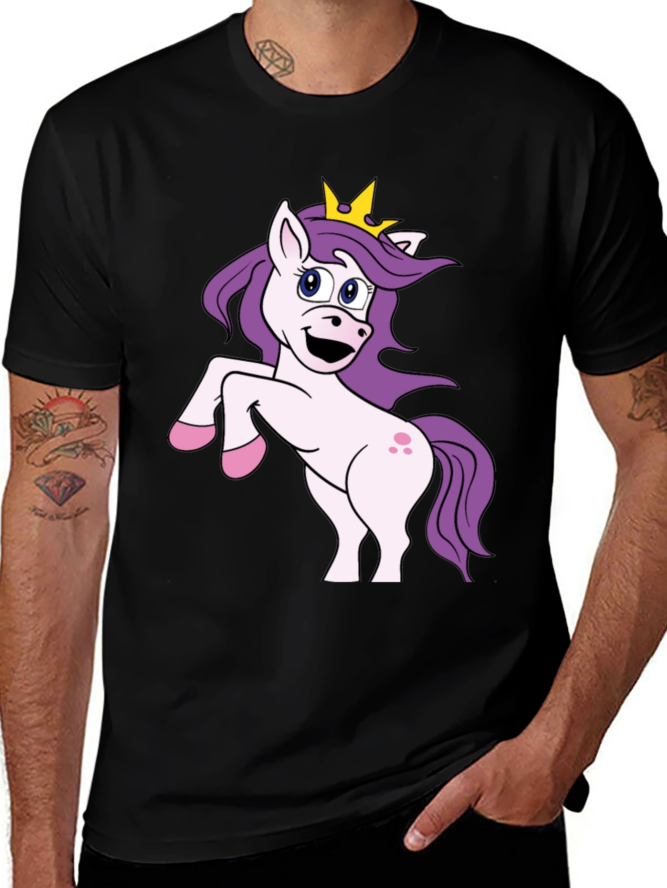 Unicorn Graphic Black T-Shirt