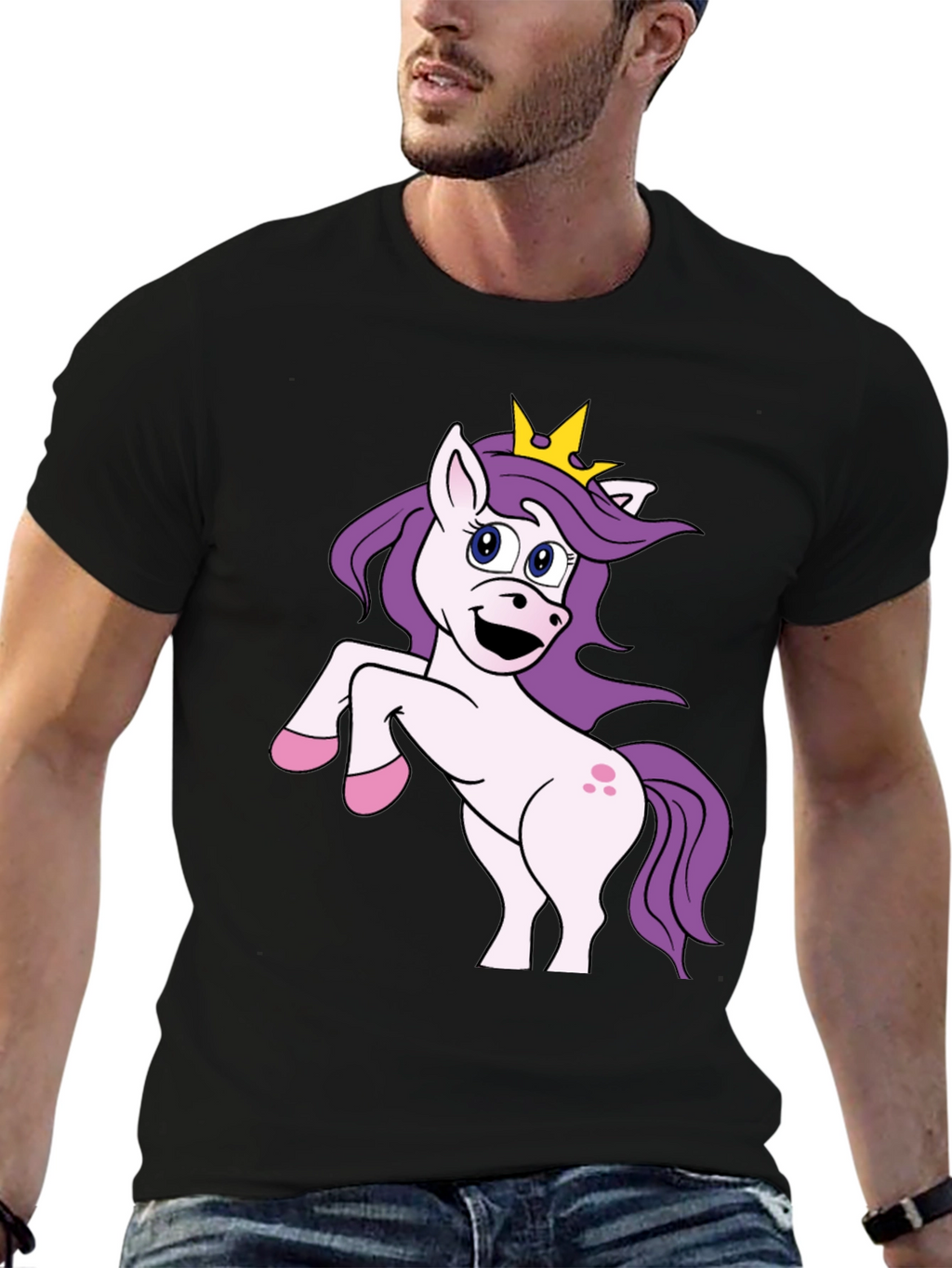 Unicorn Graphic Black T-Shirt