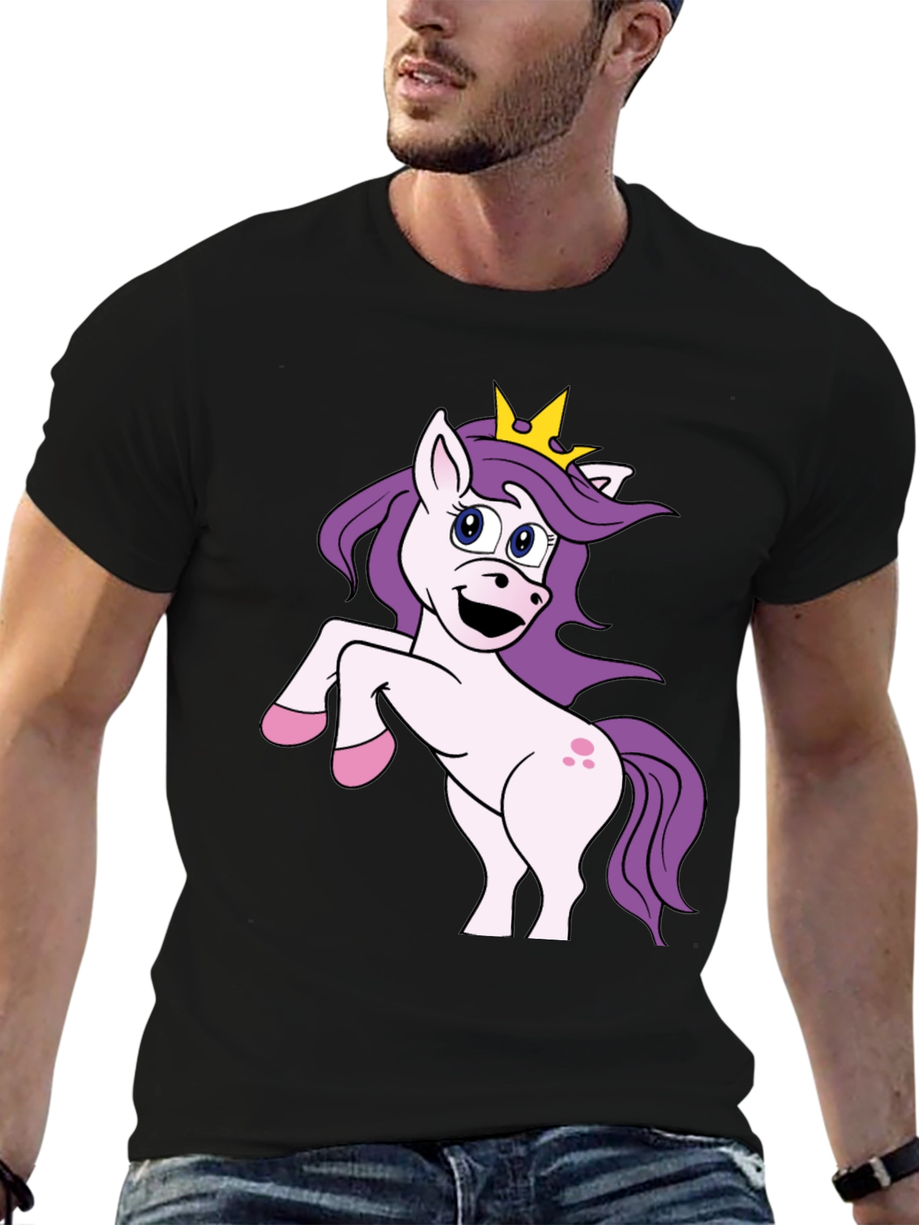 Unicorn Graphic Black T-Shirt