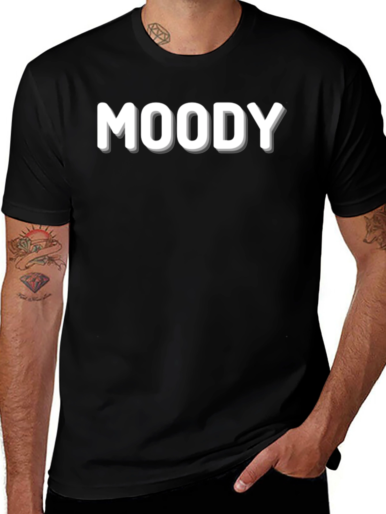 Moody Black Graphic Tee - Casual Comfort