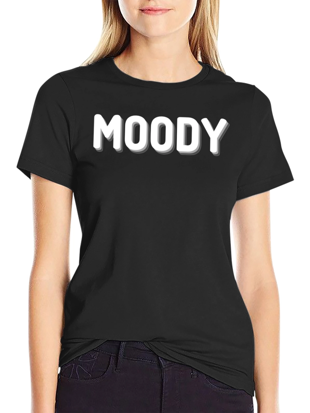 Moody Black Graphic Tee - Casual Comfort