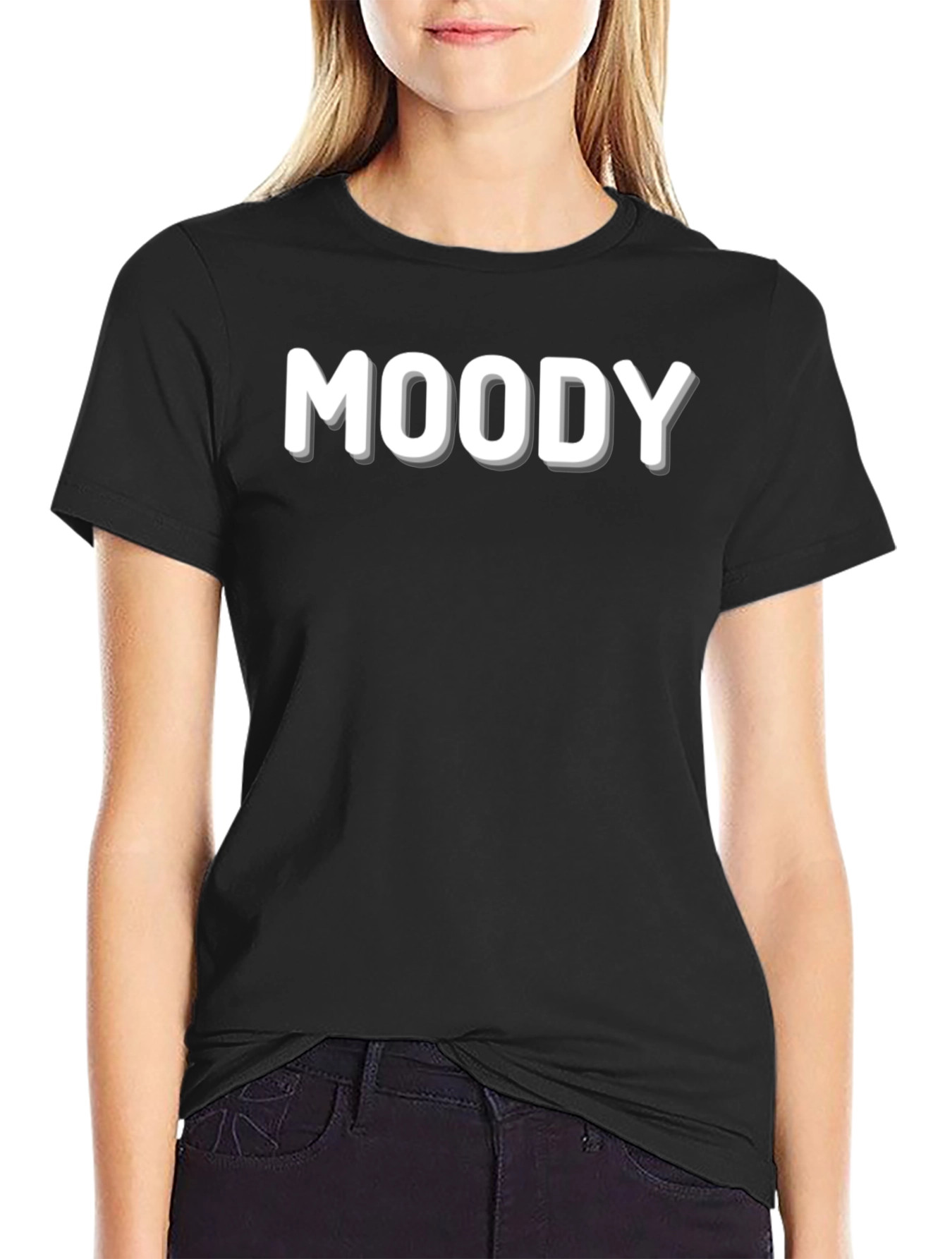 Moody Black Graphic Tee - Casual Comfort