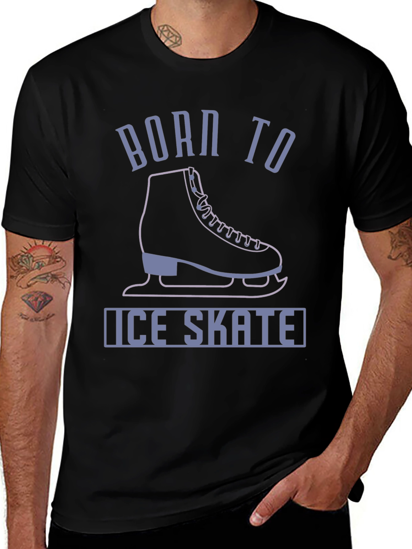 Born to Ice Skate T-Shirt - Black Graphic Tee