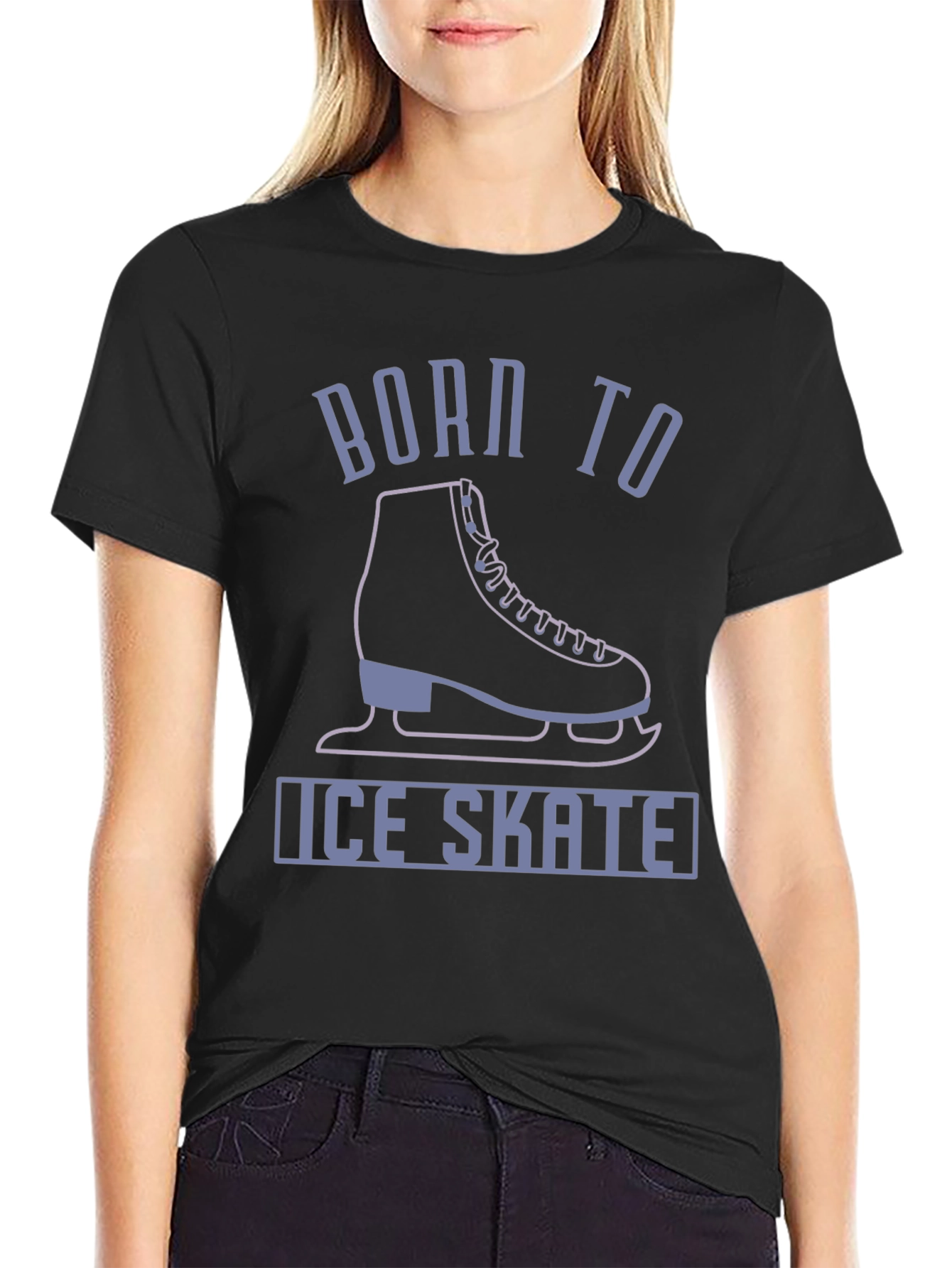 Born to Ice Skate T-Shirt - Black Graphic Tee