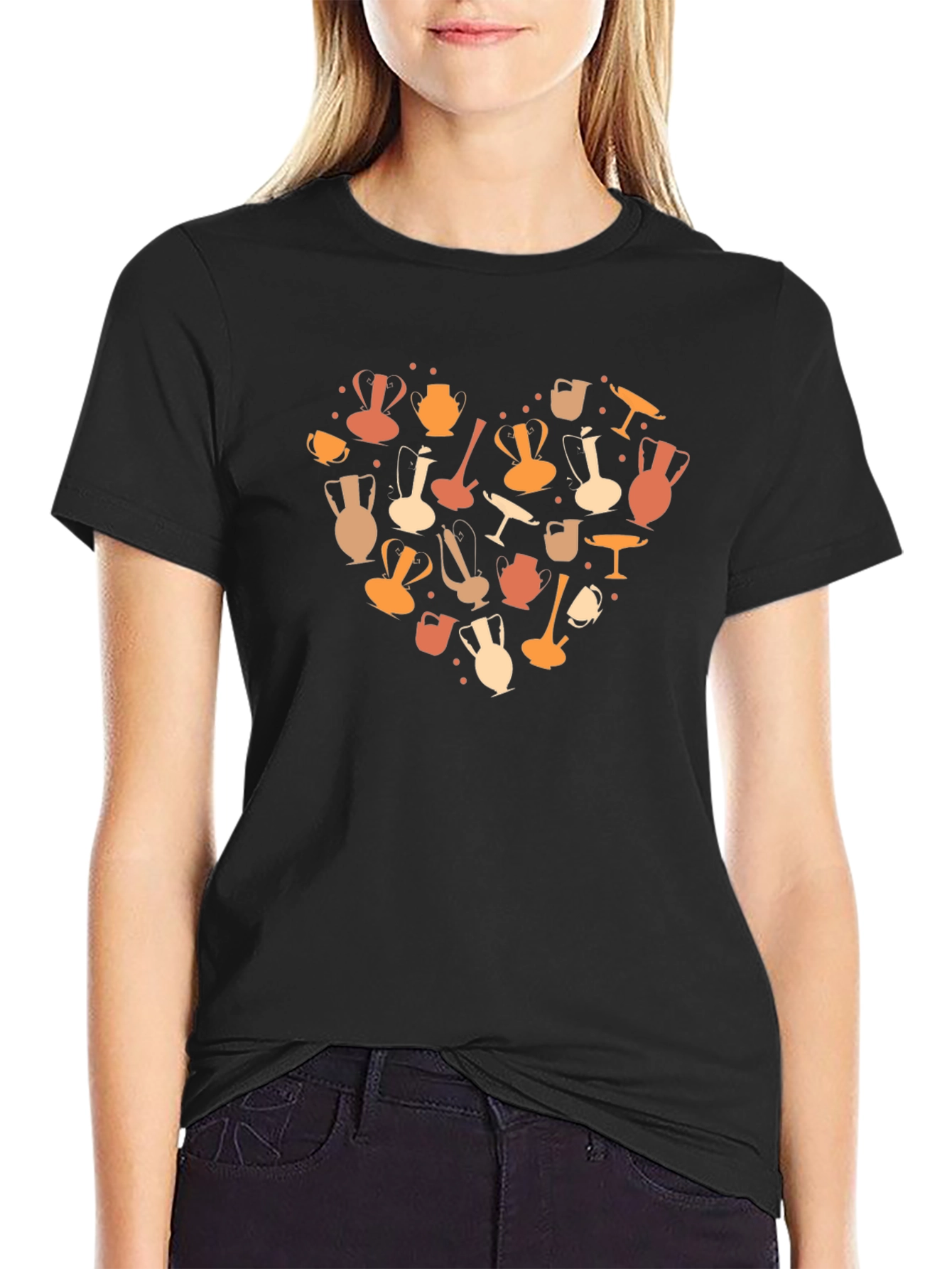 Pottery Heart Graphic Tee - Unique Design Casual Comfort