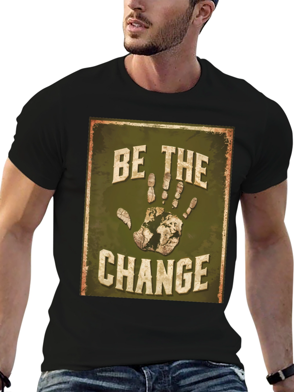 Be the Change Earth Hand T-Shirt