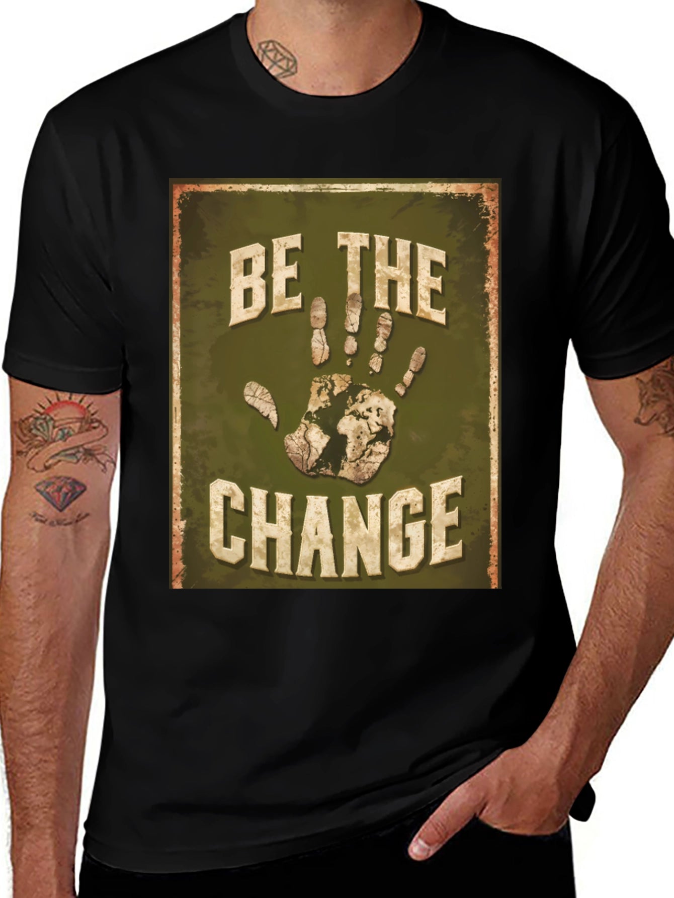 Be the Change Earth Hand T-Shirt