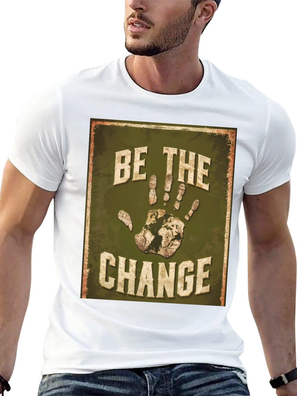 Be the Change Earth Hand T-Shirt