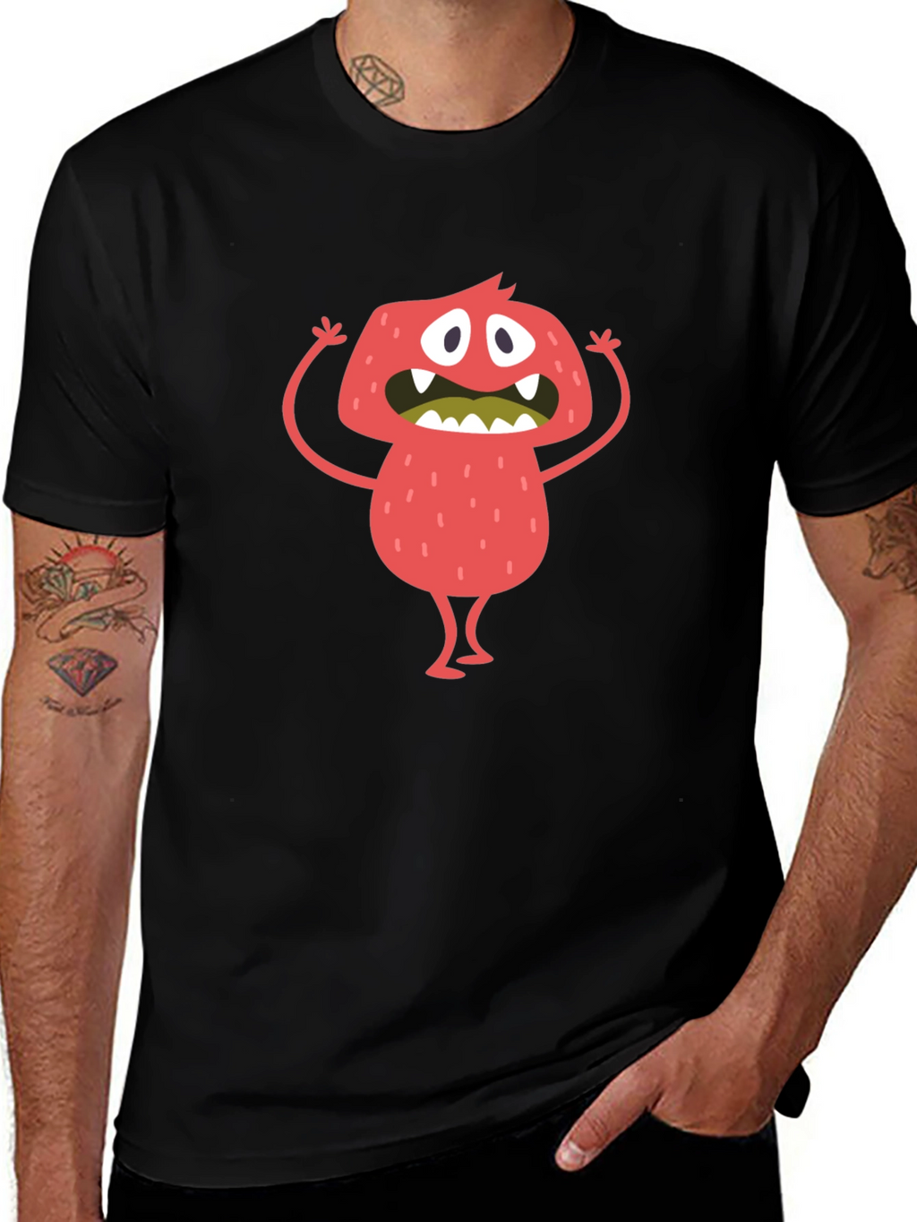 Monster Graphic Black T-Shirt