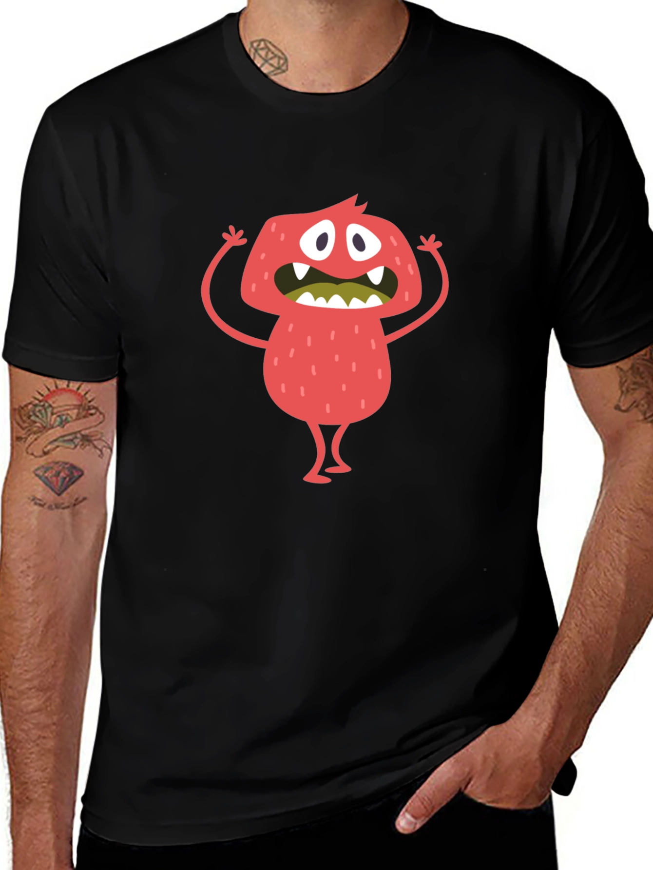 Monster Graphic Black T-Shirt