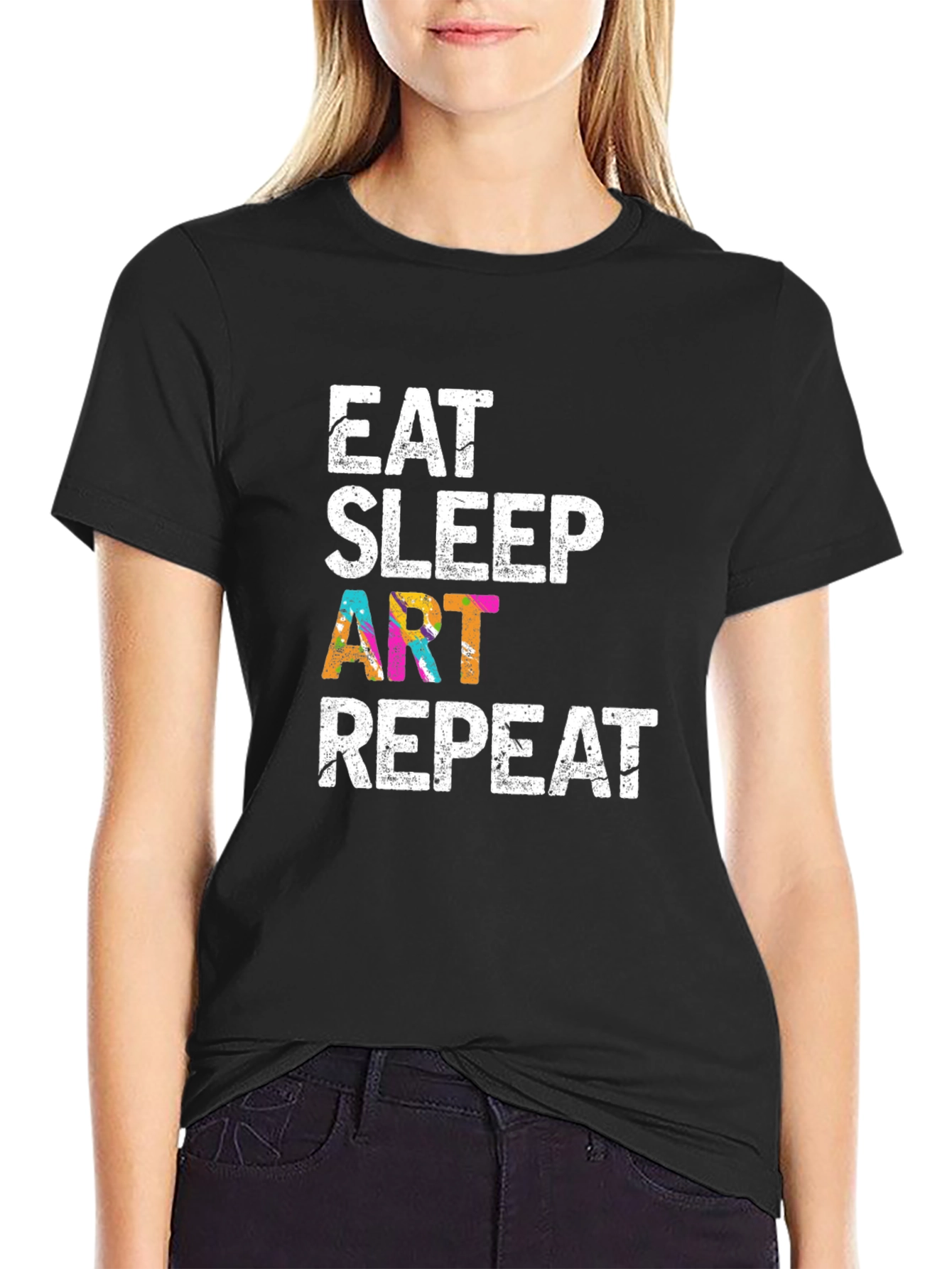 Eat Sleep Art Repeat Graphic T-Shirt