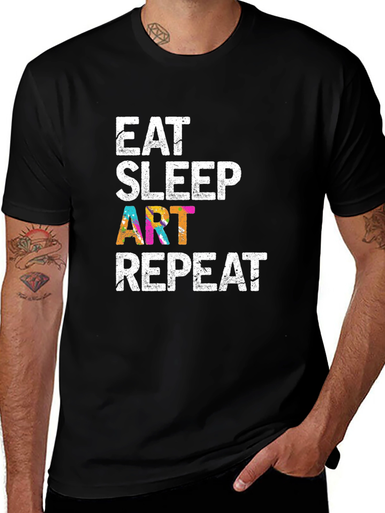 Eat Sleep Art Repeat Graphic T-Shirt